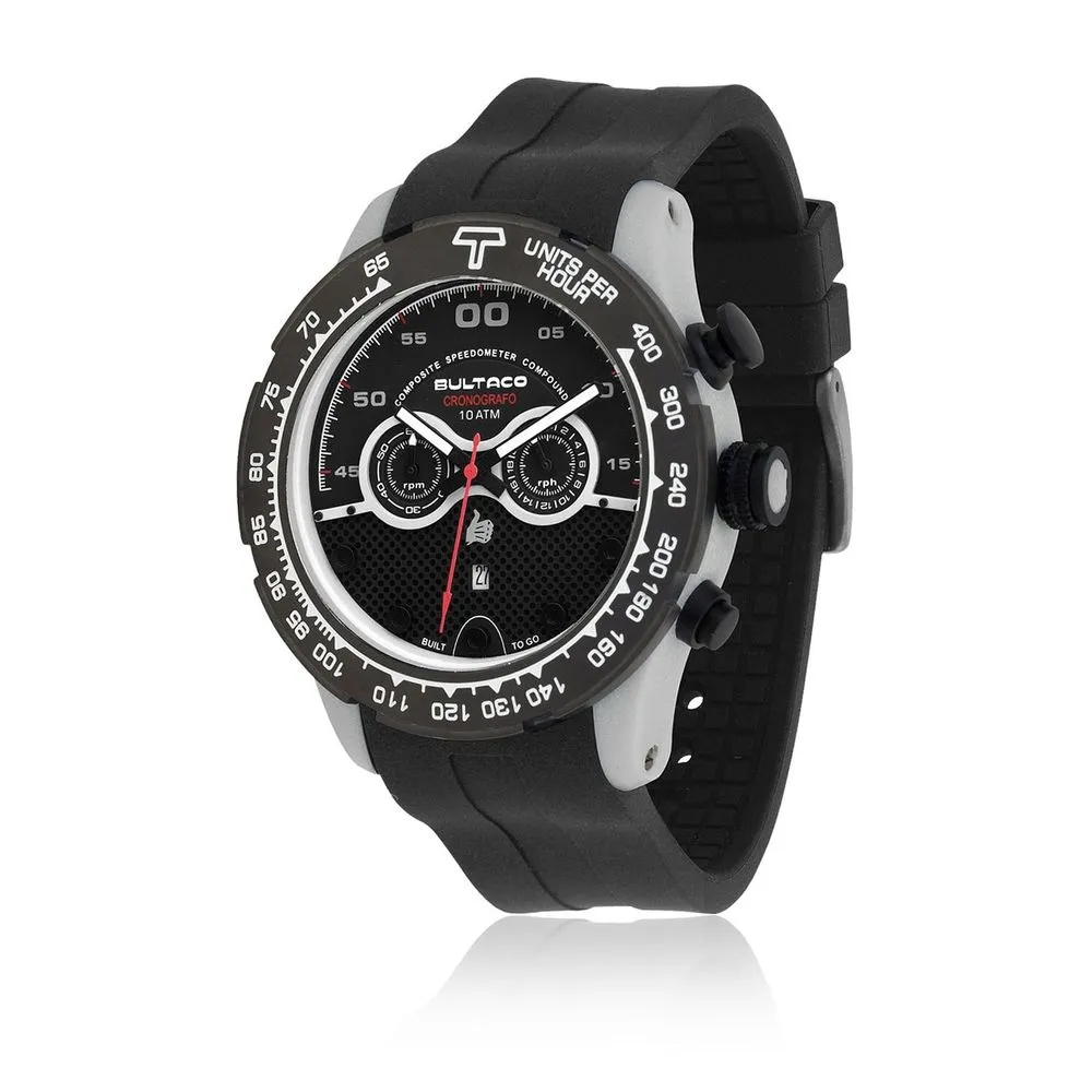 Bultaco Men's Black Rubber Watch