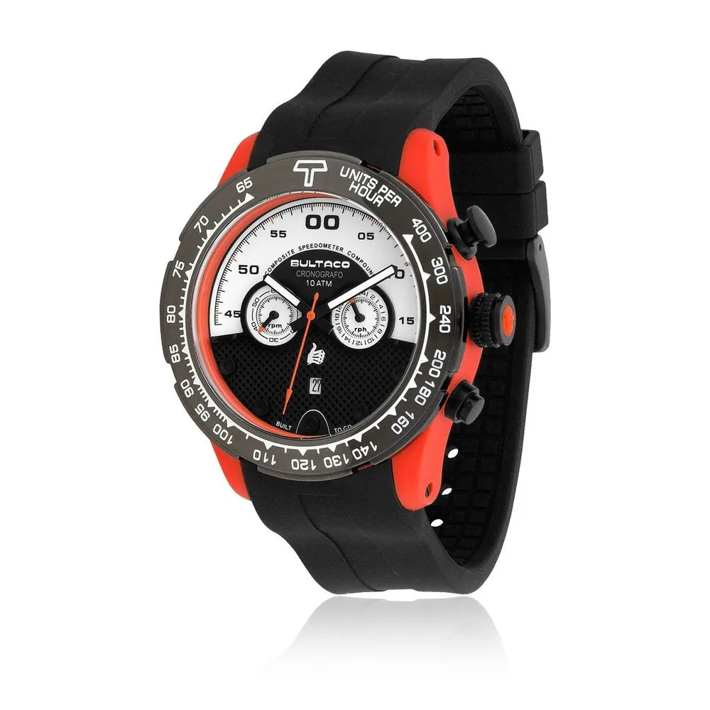 Bultaco Men's Black Rubber Watch