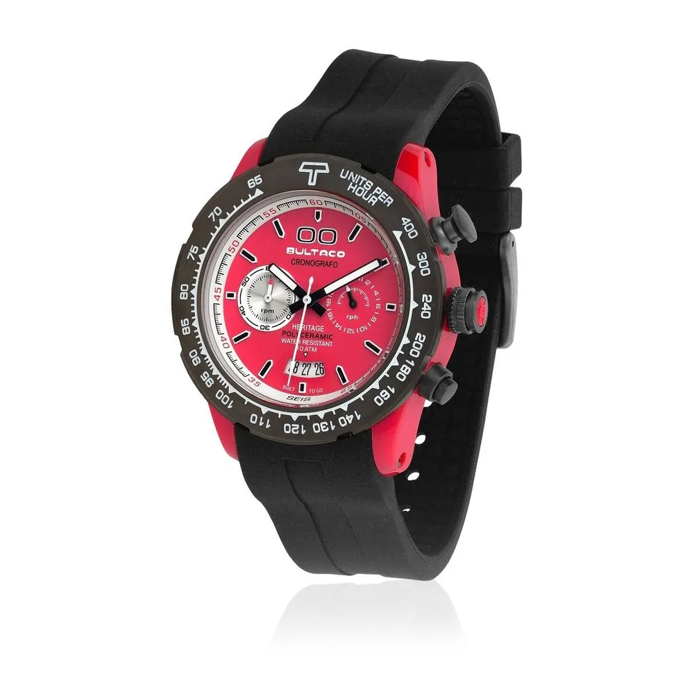 Bultaco Men's Black Rubber Watch