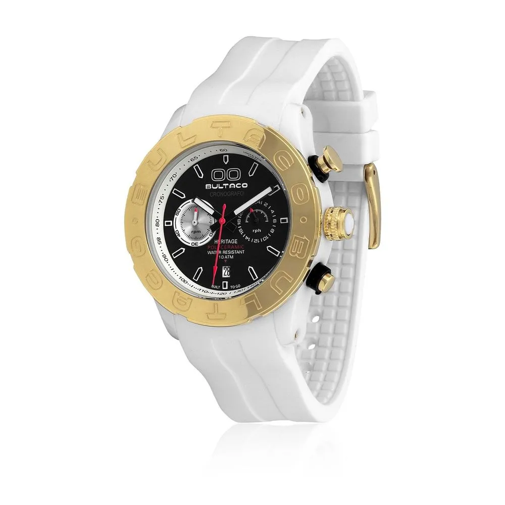 Bultaco Unisex White Rubber Watch