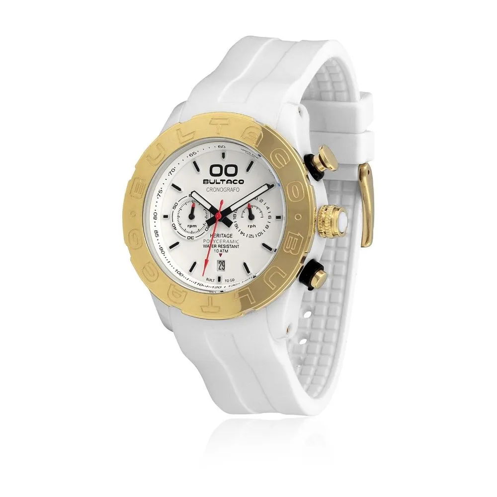 Bultaco Men's White Rubber Watch