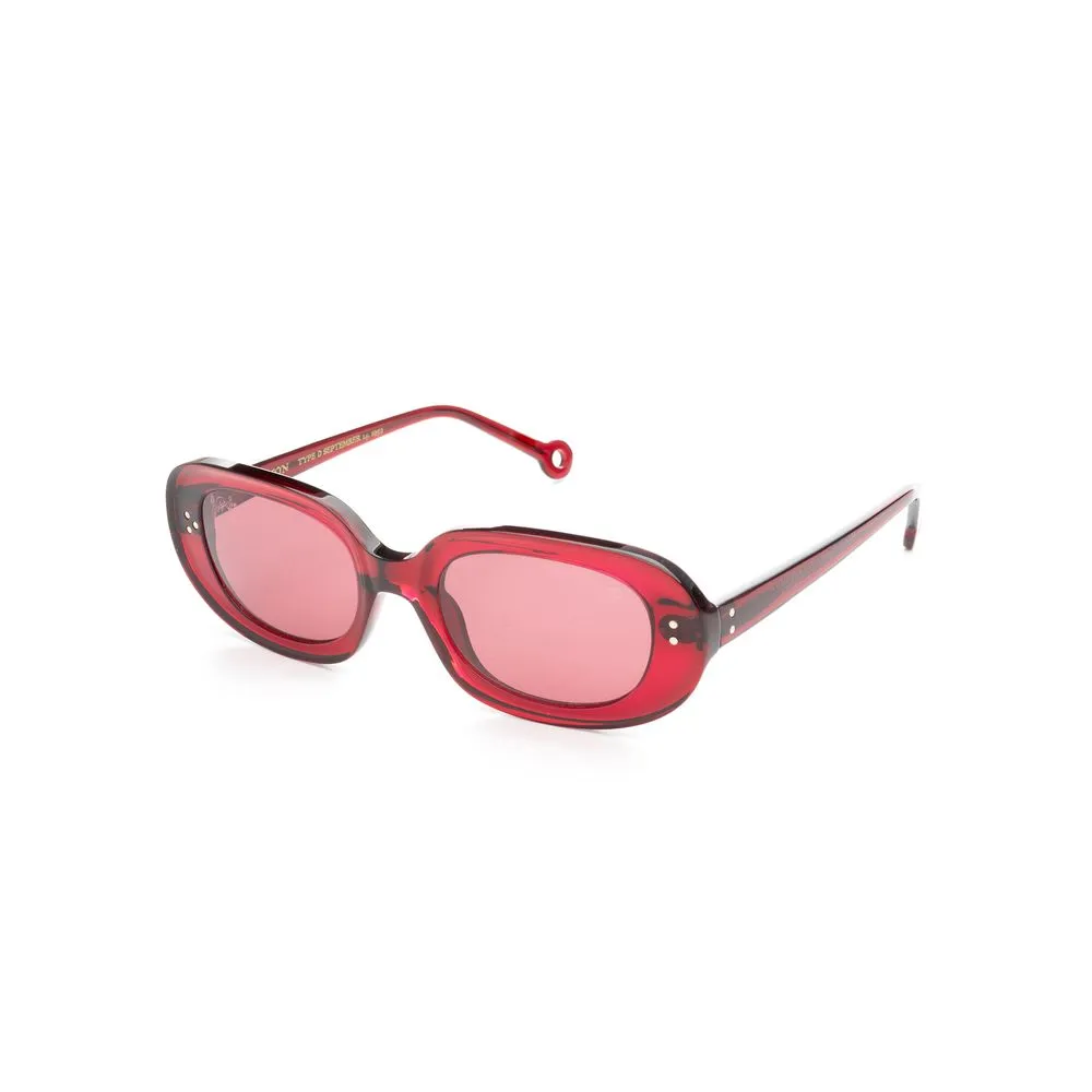 Hally&Son Women's Burgundy Acetate Sunglasses