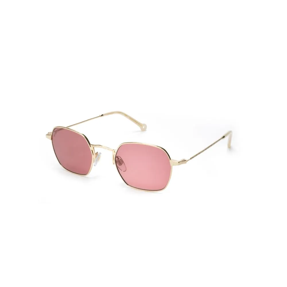 Hally&Son Unisex Gold Metal Sunglasses