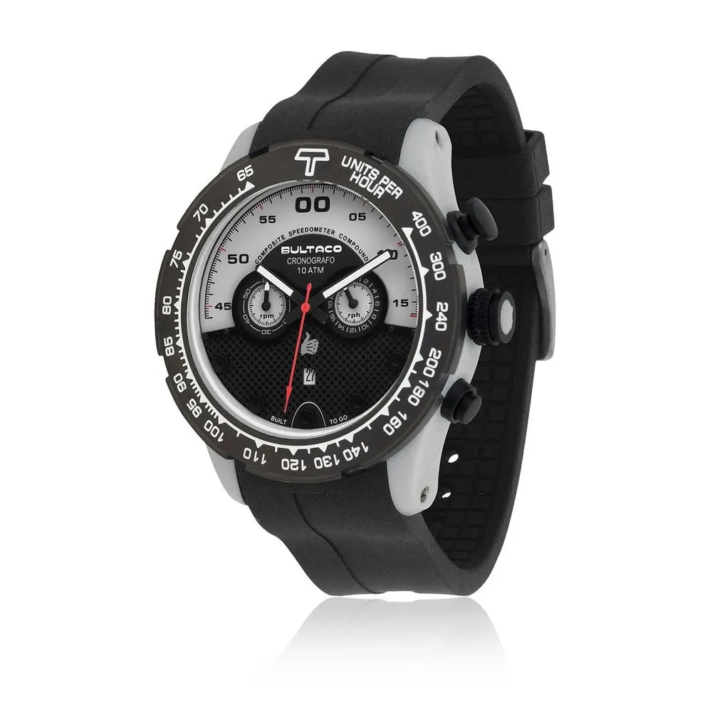 Bultaco Men's Black Rubber Watch