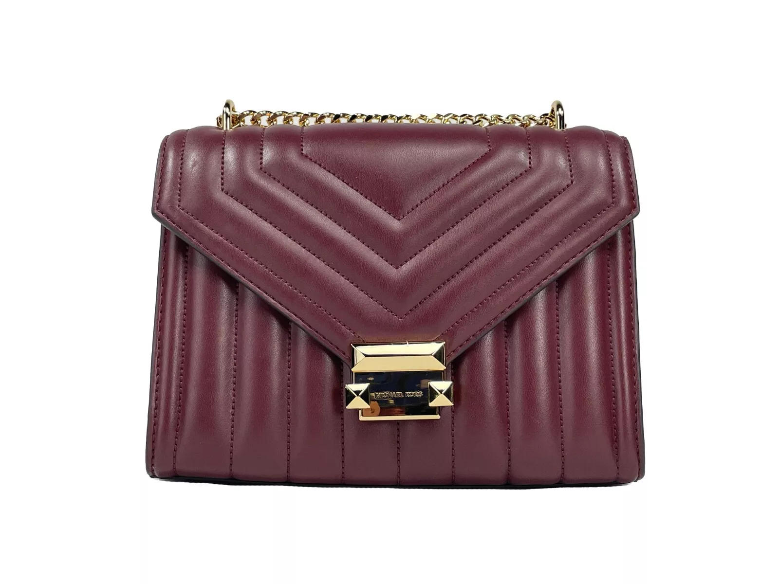 Michael Kors Women's Whitney Medium Chain Shoulder Flap Crossbody Oxblood