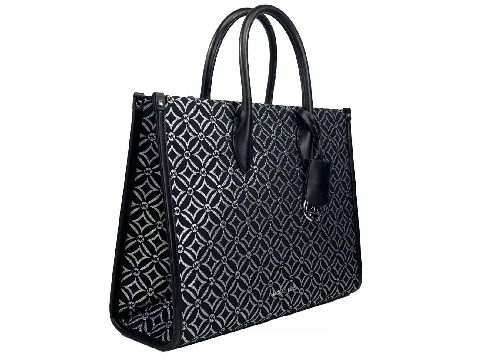Michael Kors Women's Mirella Medium Top Zip Crossbody Tote Bag Black