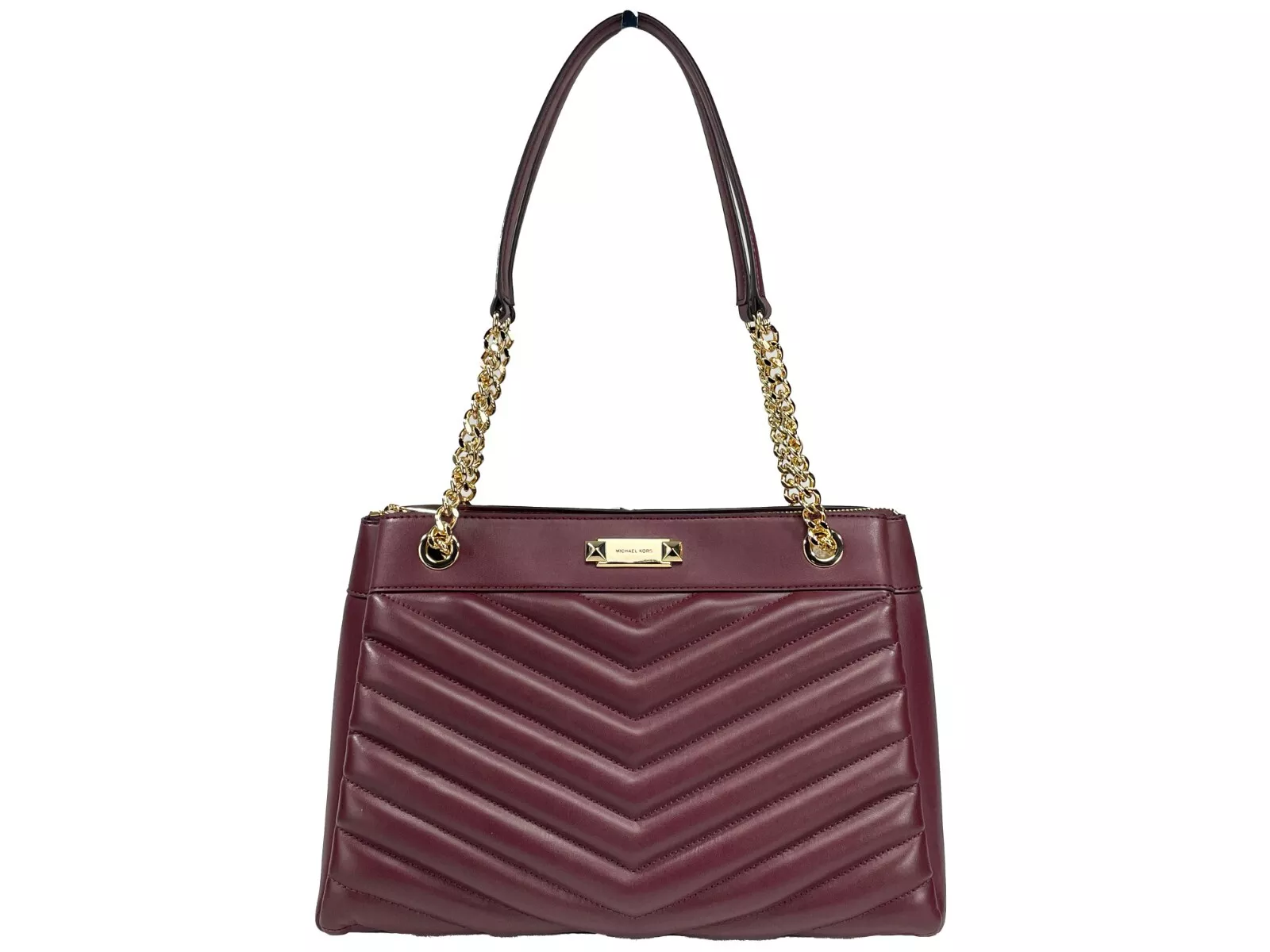 Michael Kors Women's Whitney Medium Chain Shoulder Bag Purse Oxblood