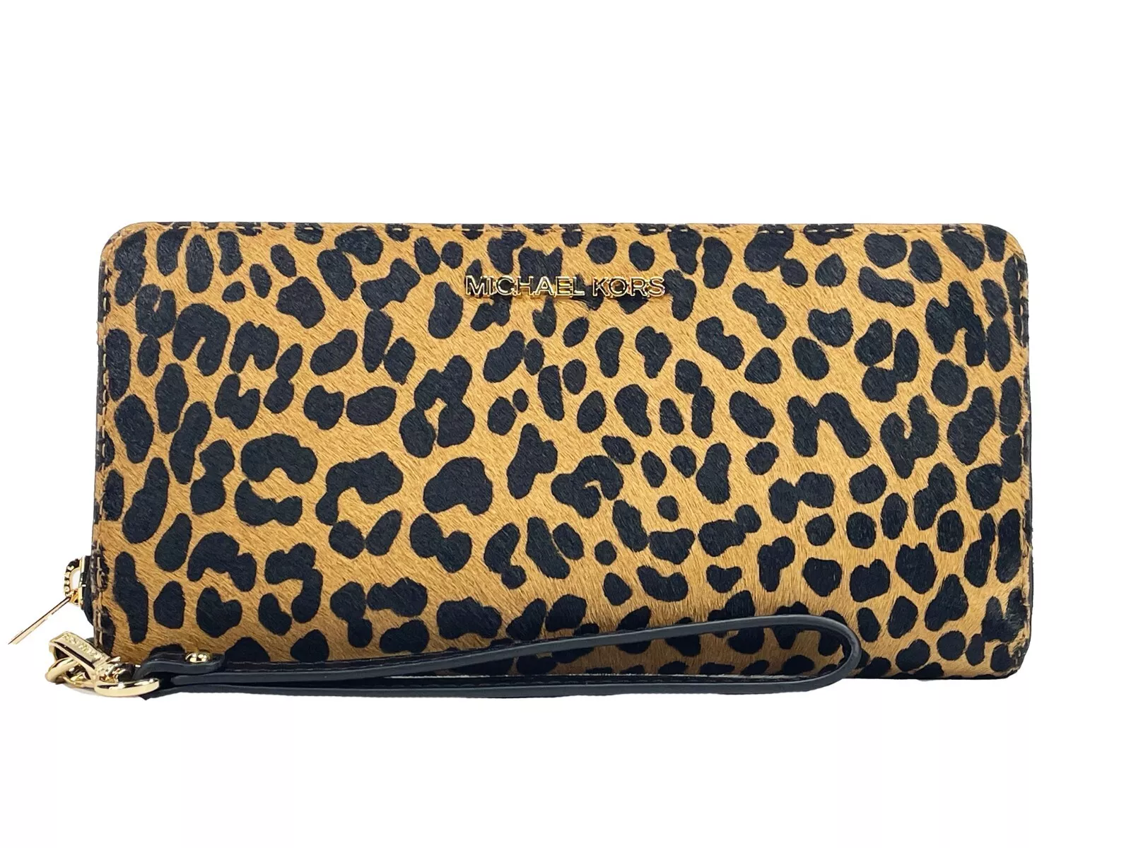 Michael Kors Women's Jet Set Animal Print Continental Wristlet Wallet