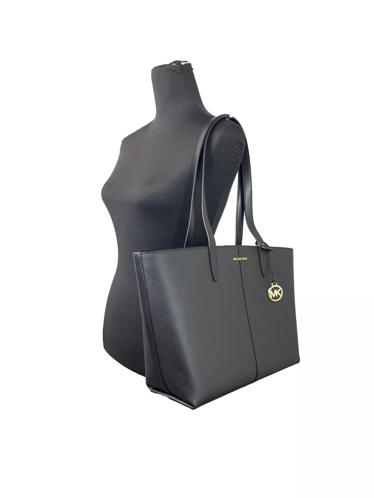 Michael Kors Women's Medium Zip Top Tote Carryall Bag Black