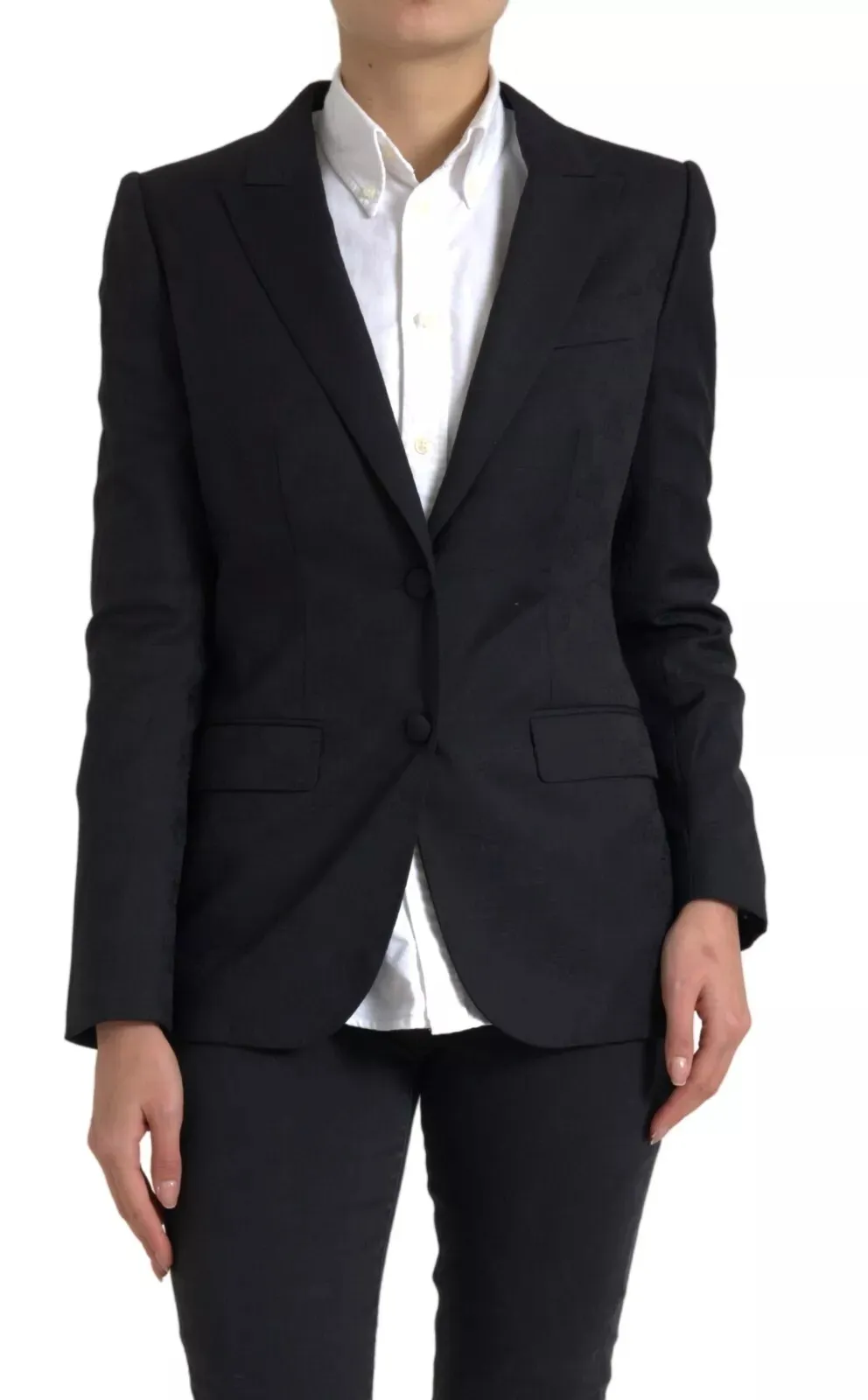 Dolce & Gabbana Women's Black Long Sleeve Coat Blazer Jacket
