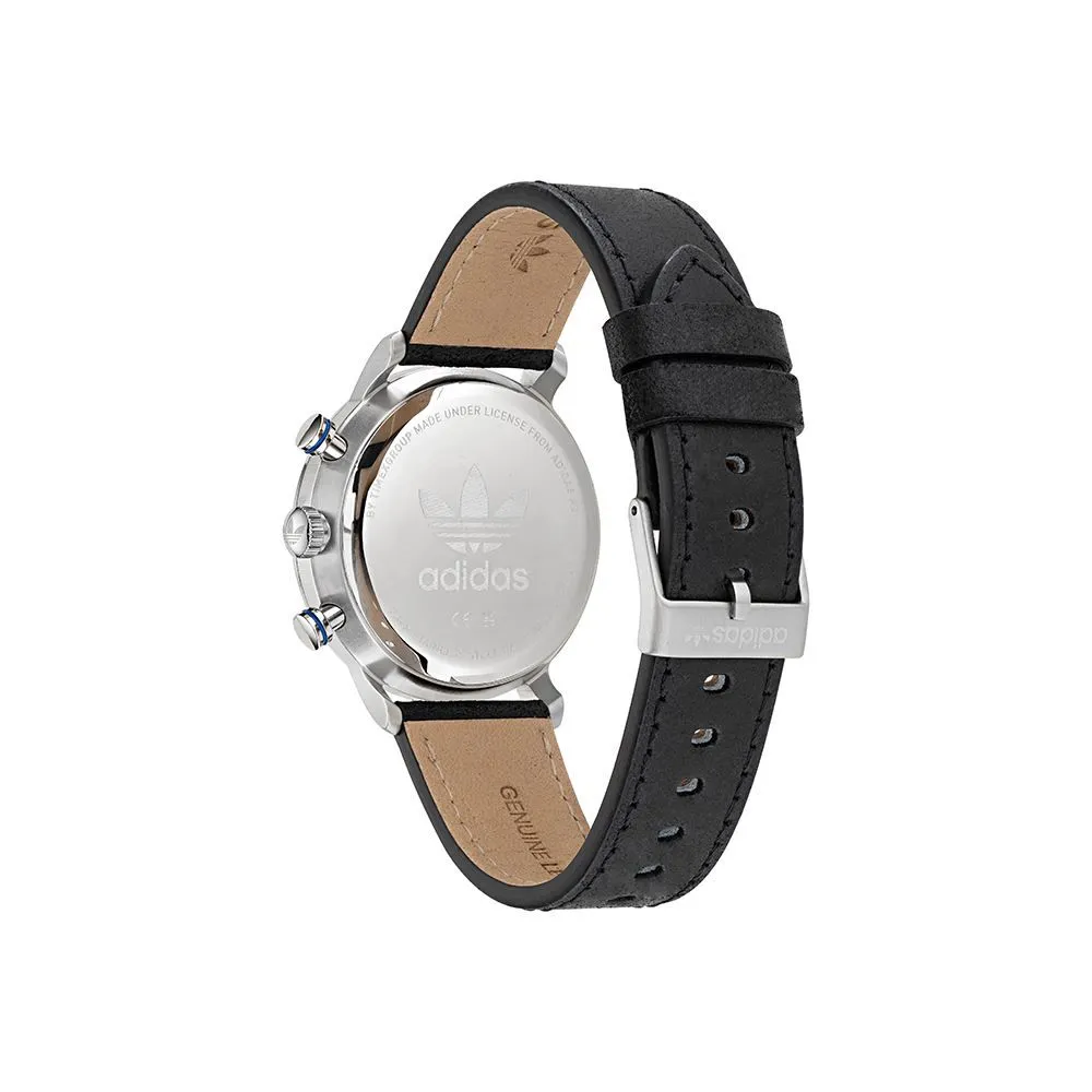 Adidas Men's Black Leather Watch