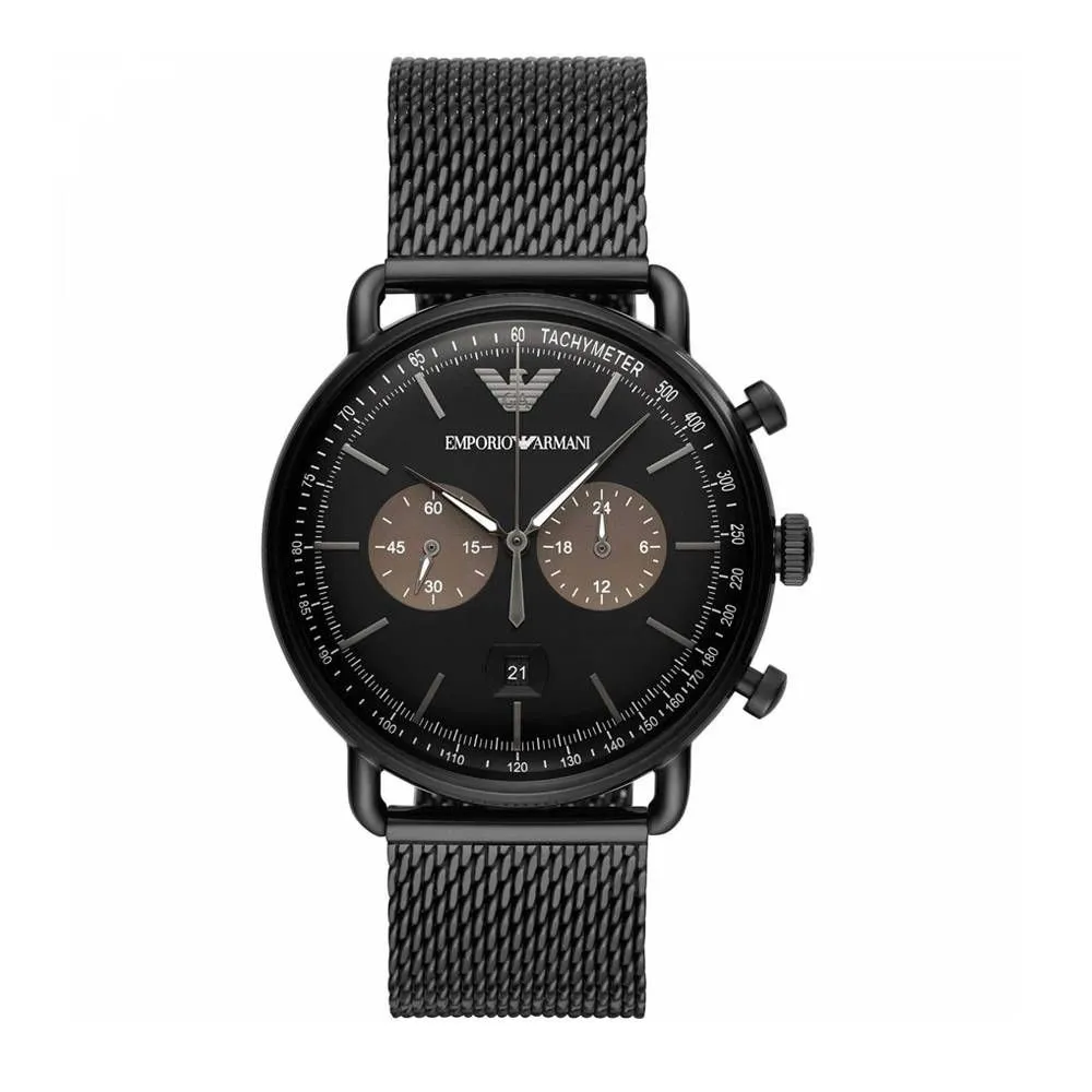 Armani Men's Black Steel Watch