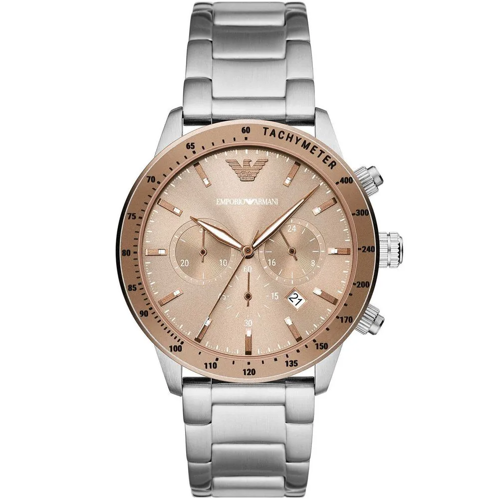 Armani Men's Silver Stainless Steel Stainless Steel Watch