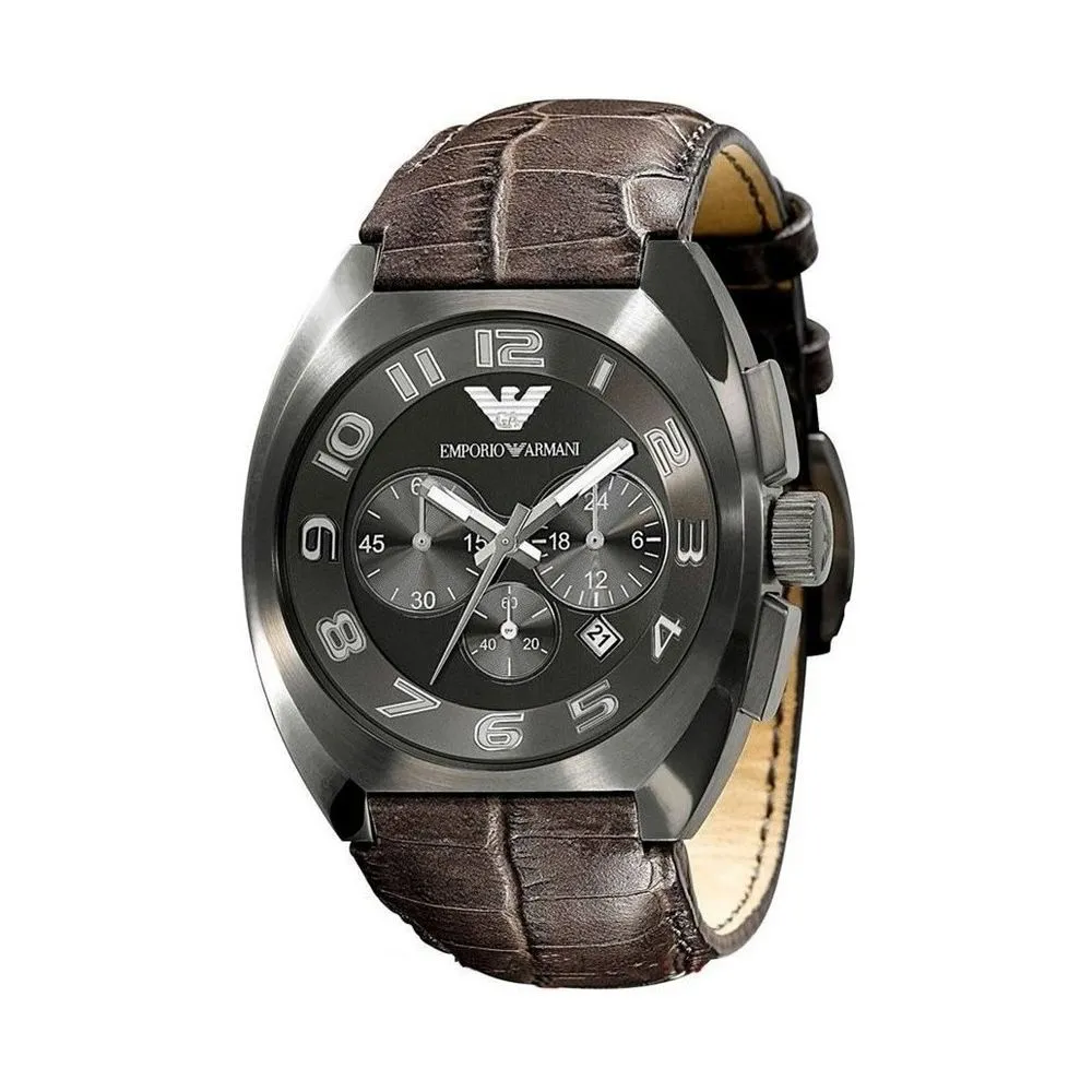 Armani Men's Brown Leather Leather Watch