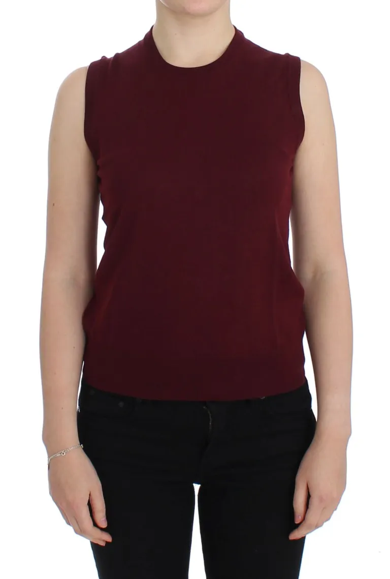 Dolce & Gabbana Women's Elegant Red Wool Sleeveless Pullover Vest