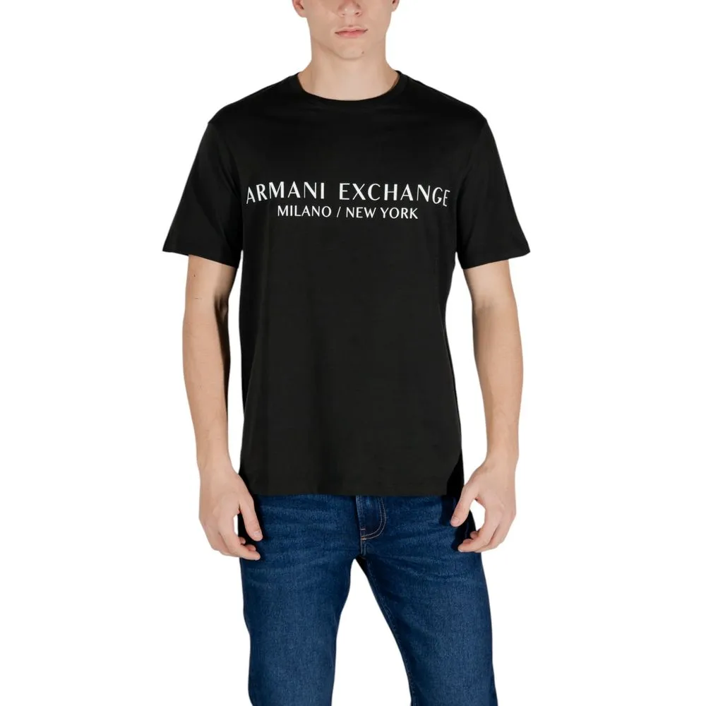 Armani Exchange Men's Black And White Cotton T-Shirt
