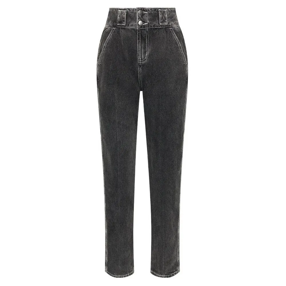 Black Cotton Jeans & Pant