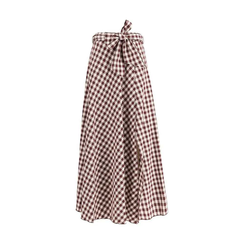 Forte_Forte Women's Vichy Print Wallet Skirt