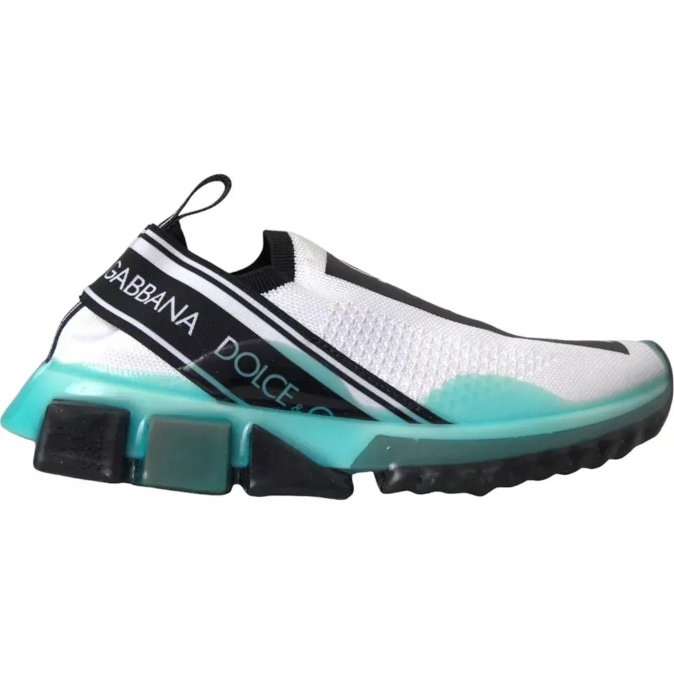 Dolce & Gabbana Men's Black White Blue Slip On Sorrento Sneakers Shoes
