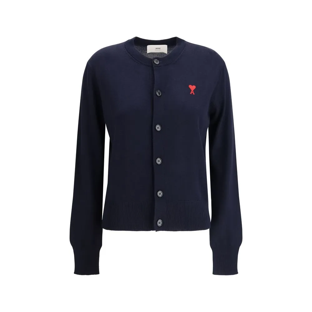 Ami Paris Women's Wool logo Cardigan