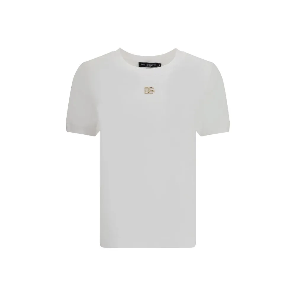 Dolce & Gabbana Women's Logo with strass T-shirt