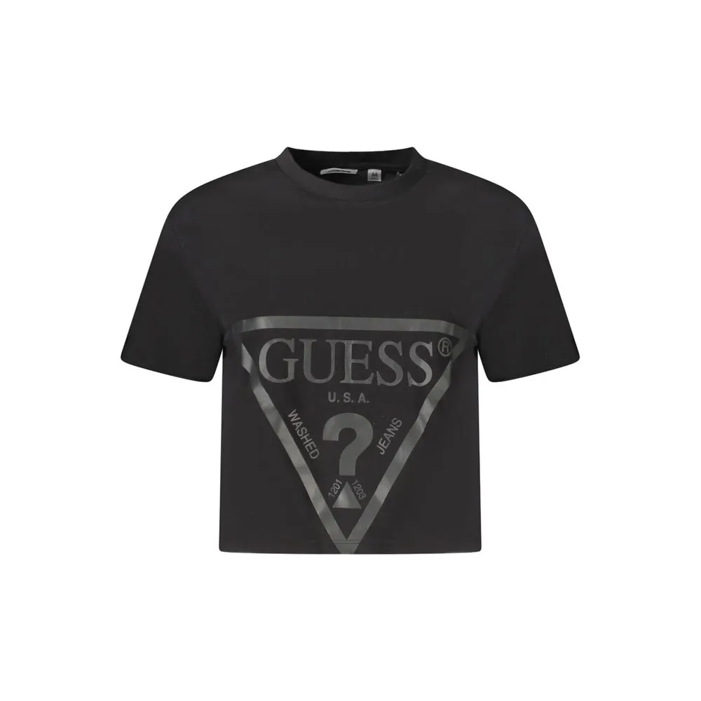 Guess Jeans Black Cotton Women T-Shirt
