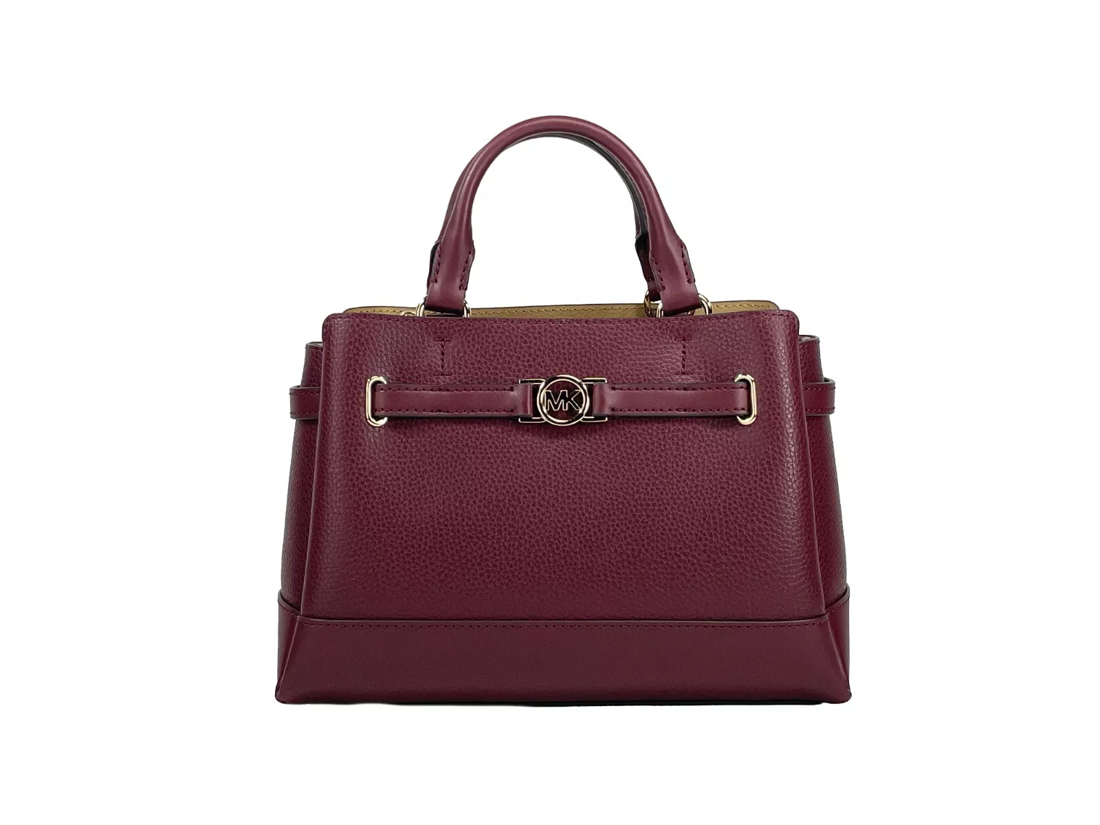Michael Kors Women's Reed Small Leather Belted Satchel Crossbody Bag Oxblood