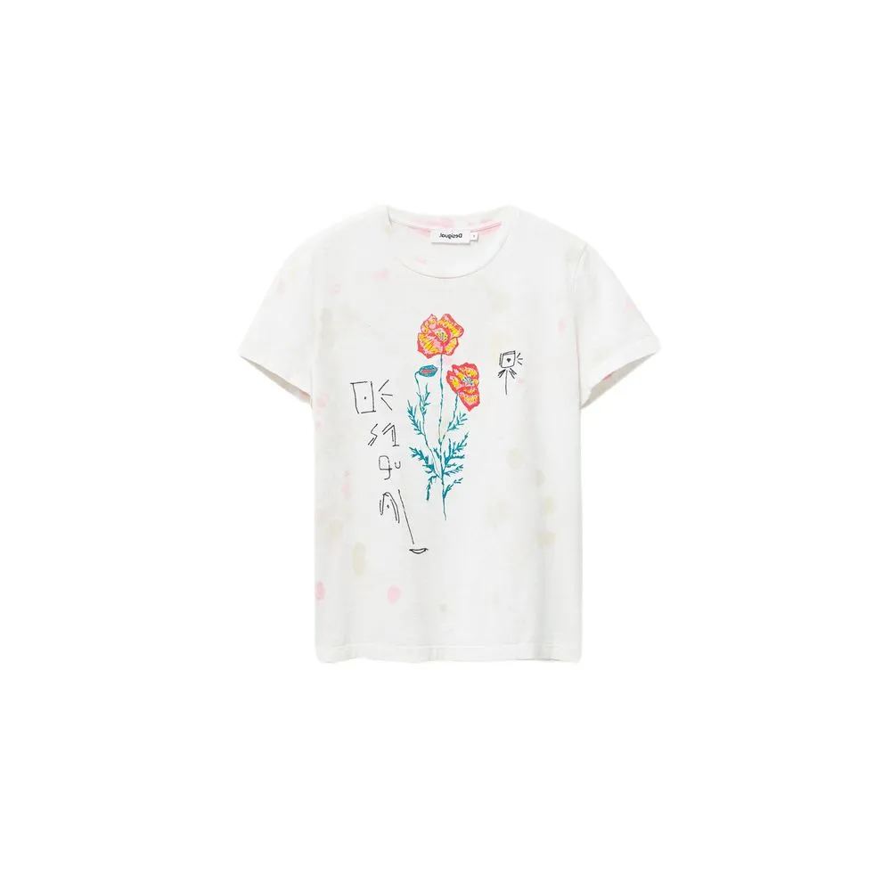 Desigual Women's White Cotton Tops & T-Shirt