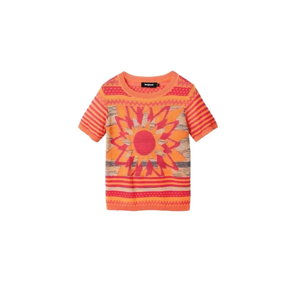 Desigual Women's Pink Cotton Tops & T-Shirt