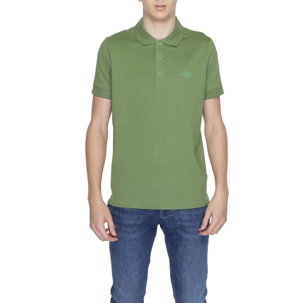 Replay Men's Green Cotton Polo Shirt