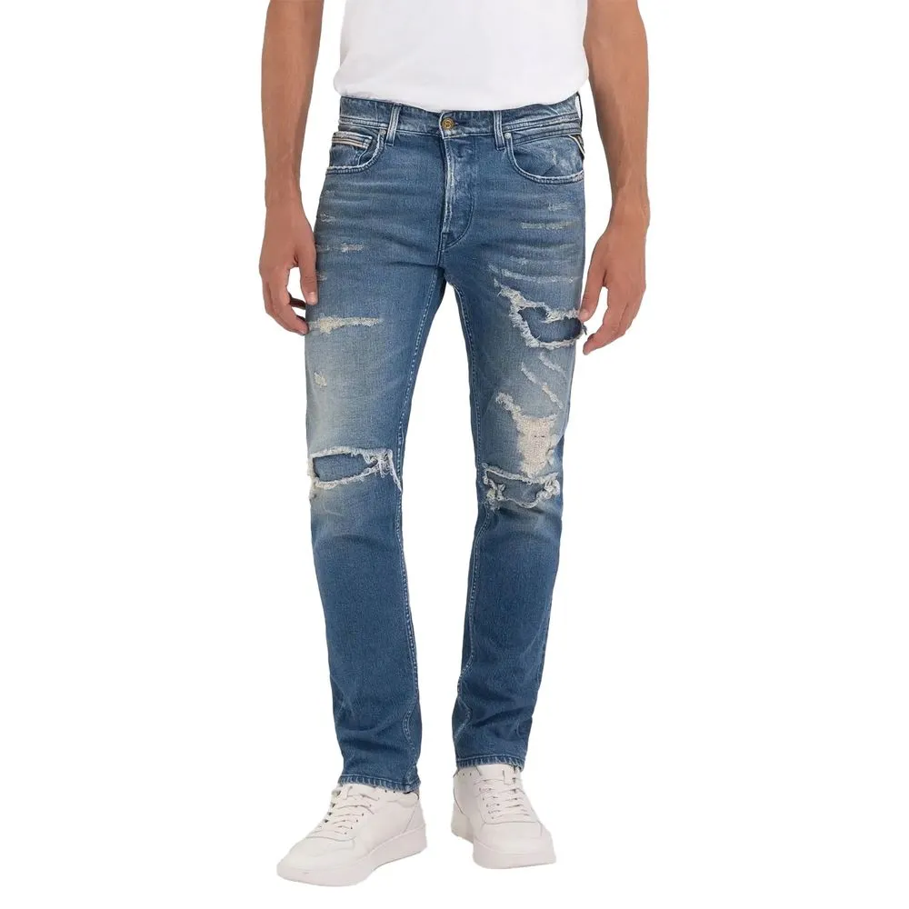 Replay Men's Blue Cotton Jeans & Pant