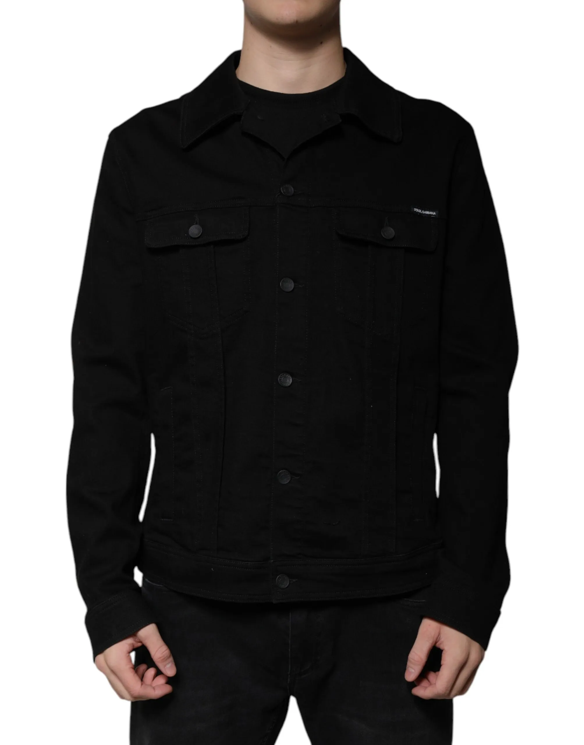 Dolce & Gabbana Men's Black DG Cotton Stretch Denim Jacket