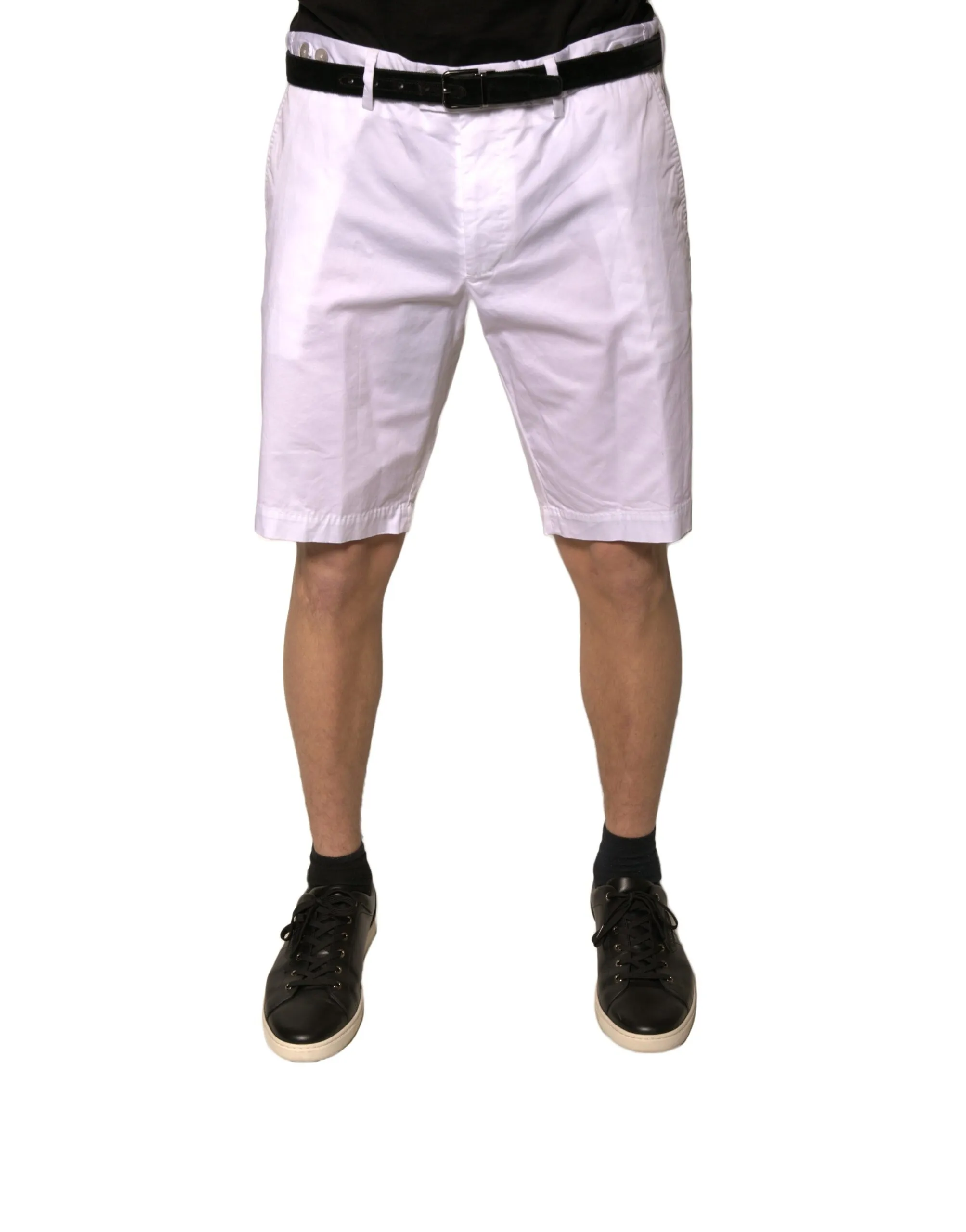 Dolce & Gabbana Men's White Chinos Cotton Stretch Casual Shorts