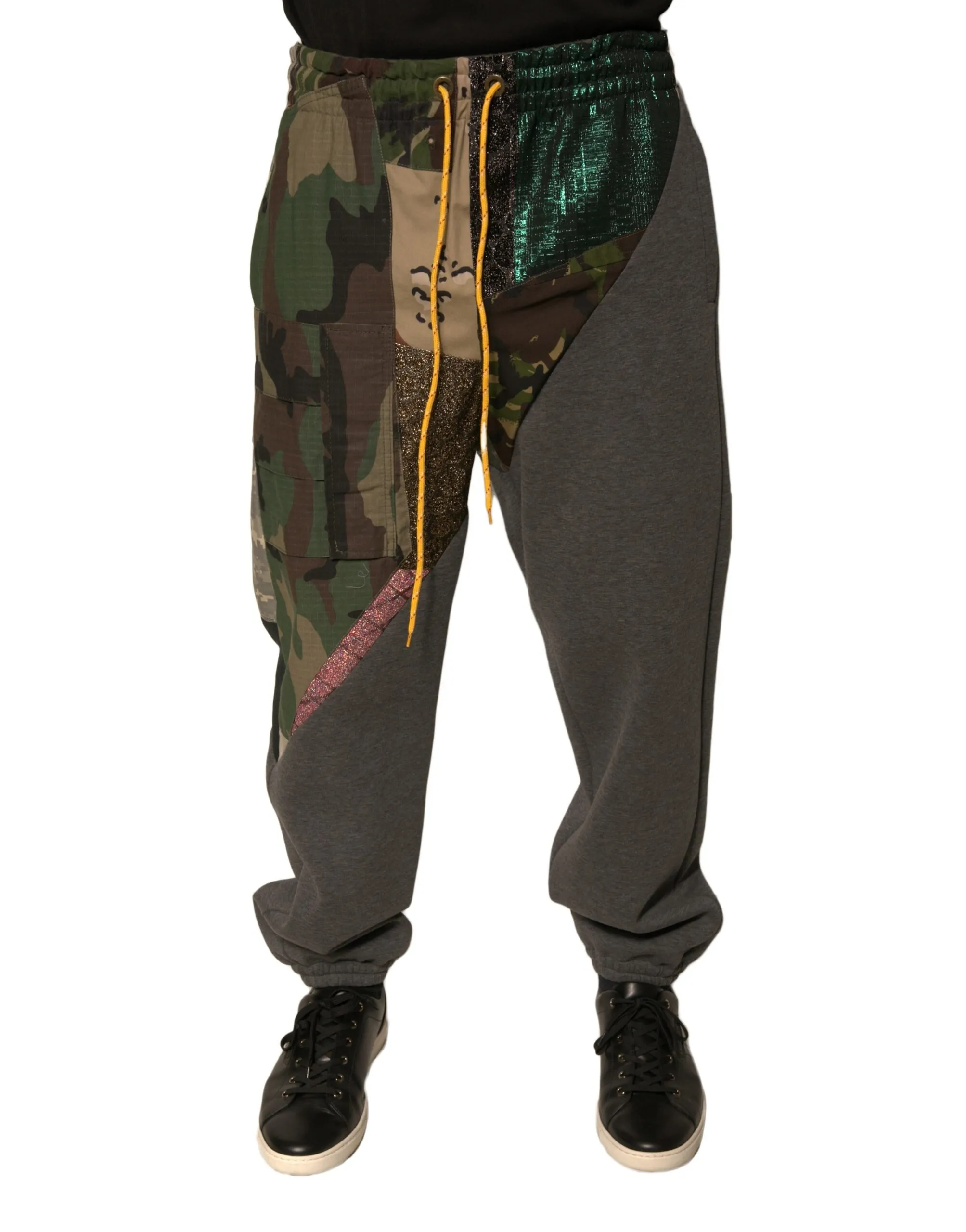 Dolce & Gabbana Men's Multicolor Patchwork Cotton Jogger Sweatpants Pants