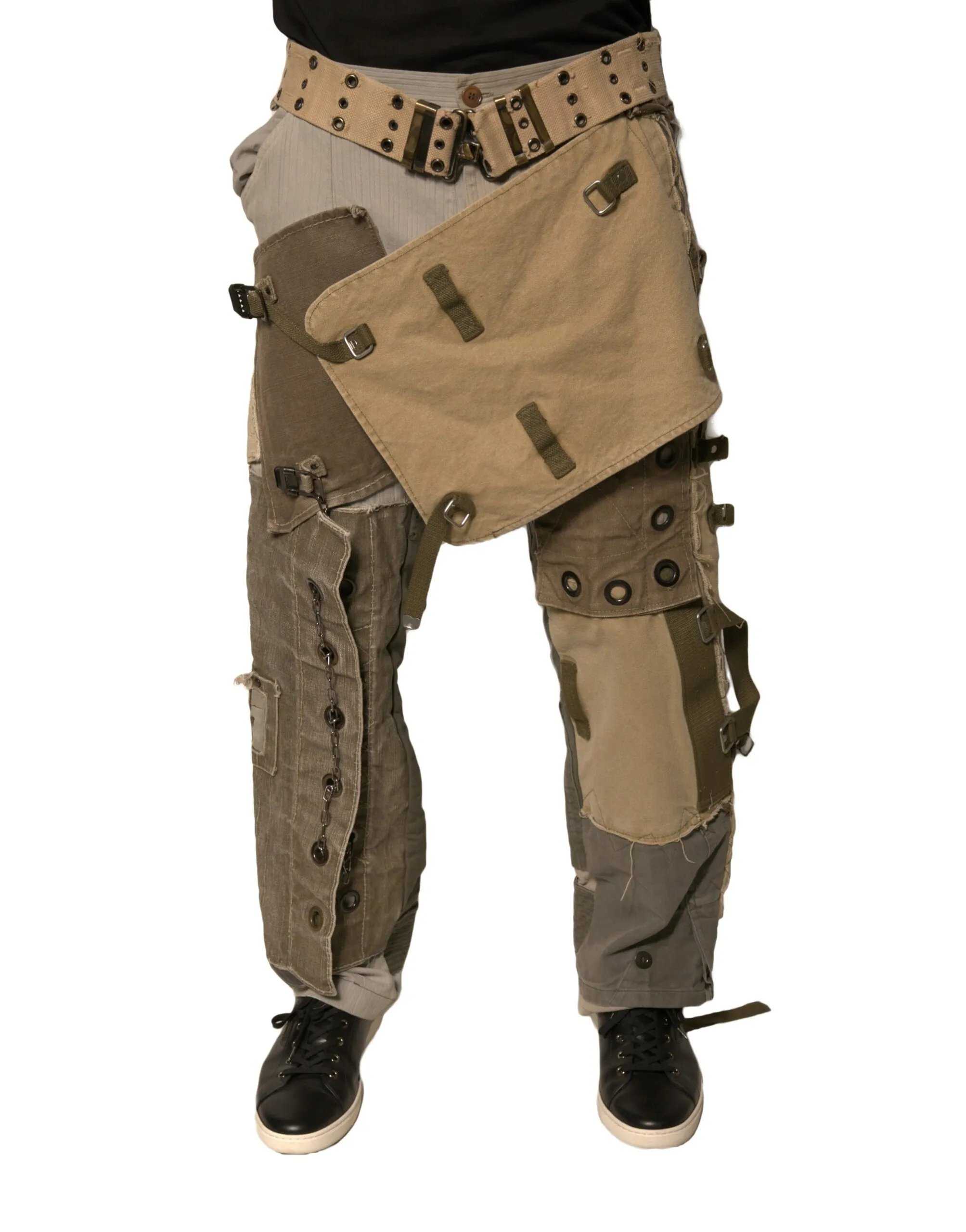 Dolce & Gabbana Men's Multicolor Reconstructed Flight Cargo Pants