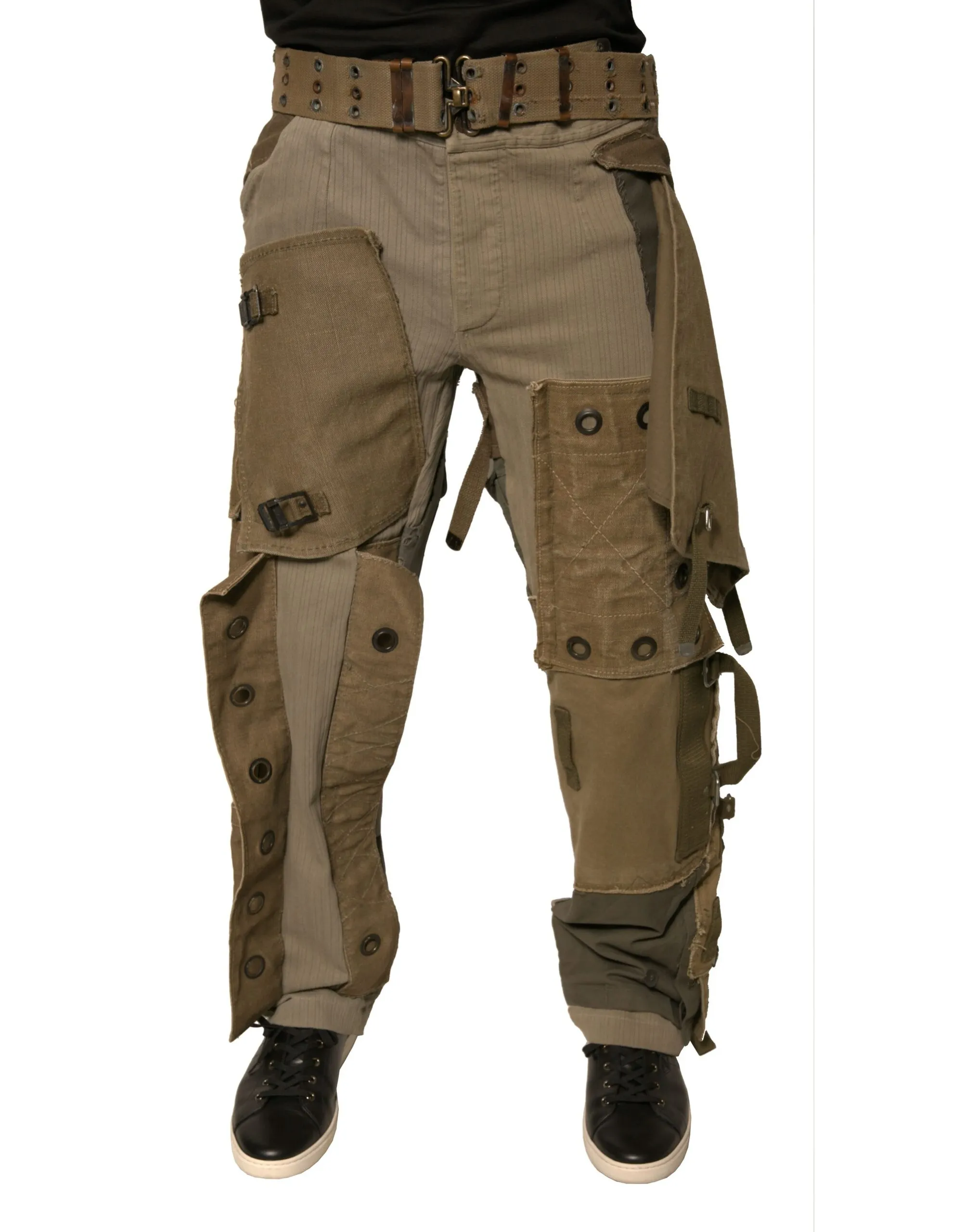Dolce & Gabbana Men's Multicolor Reconstructed Flight Cargo Pants