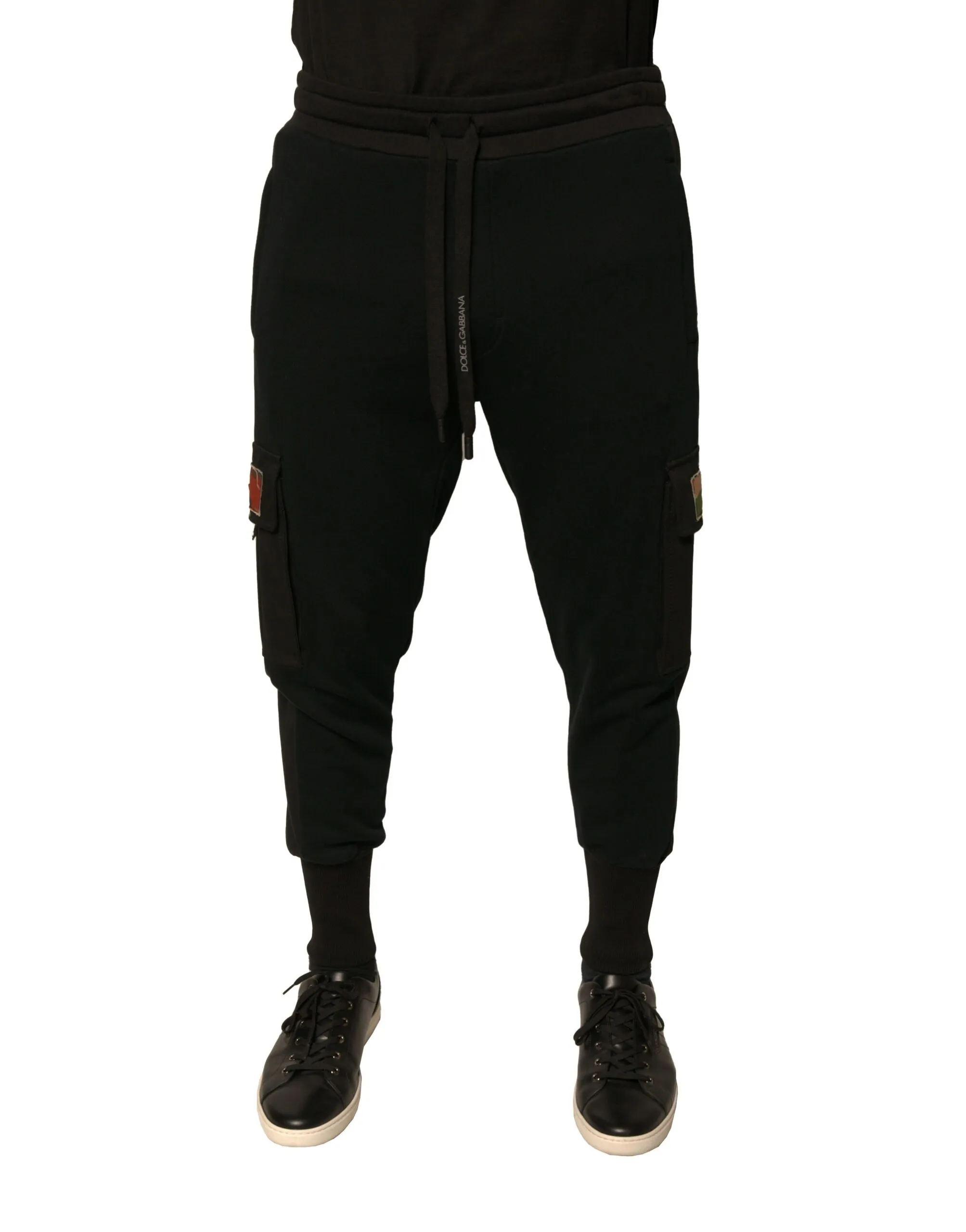 Dolce & Gabbana Men's Black Cotton Jogger Cargo Sweatpants Pants