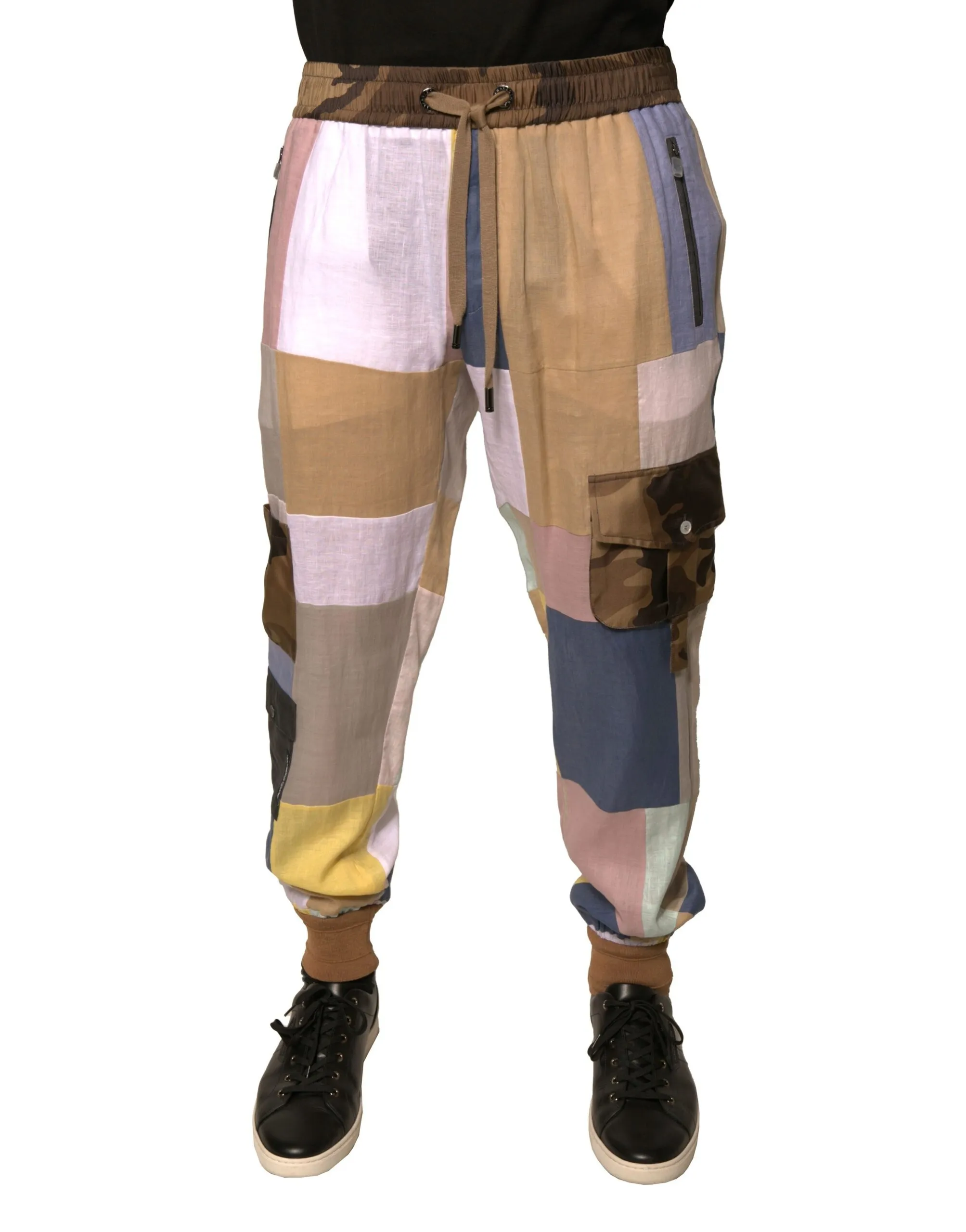 Dolce & Gabbana Men's Multicolor Patchwork Jogger Sweatpants Pants