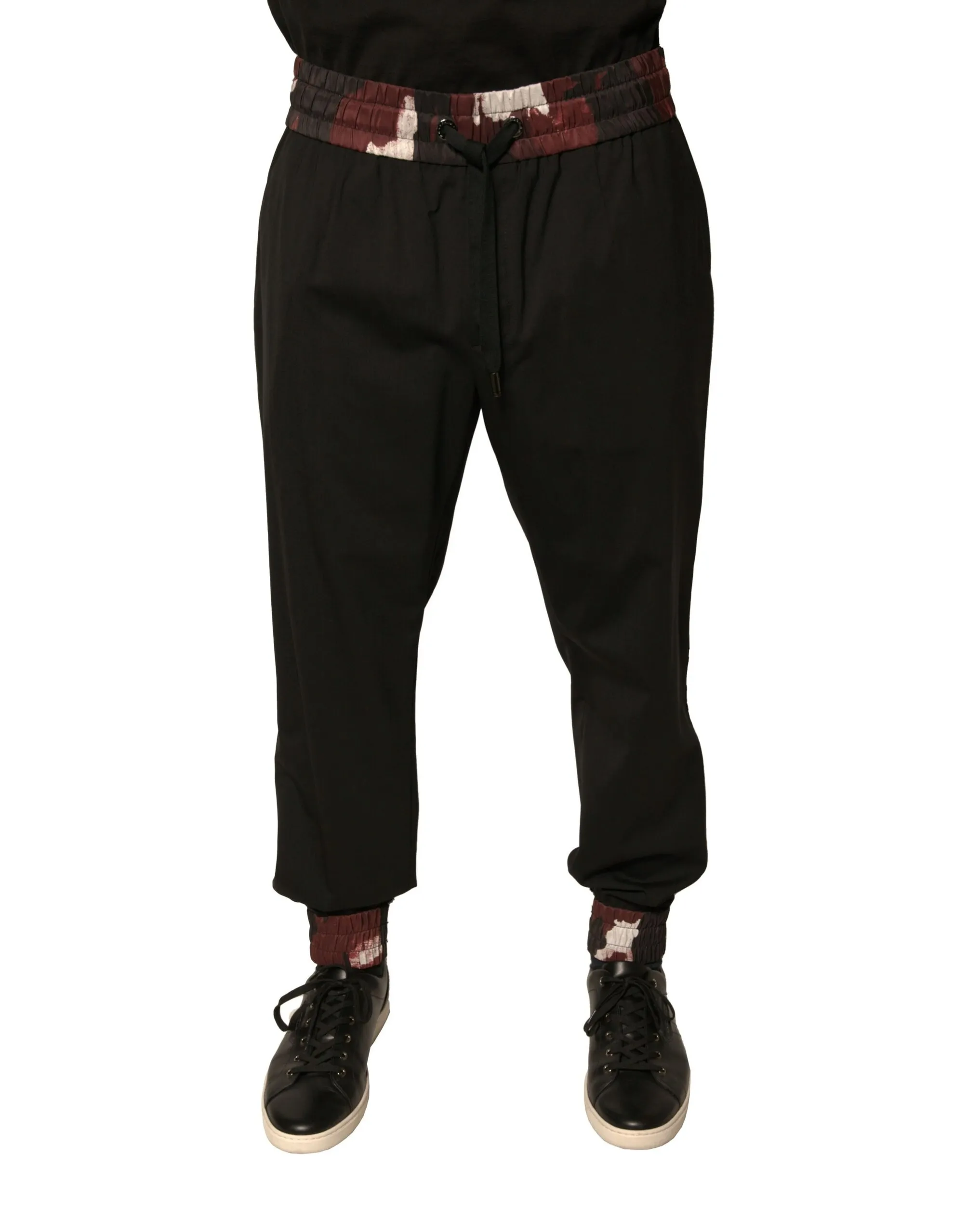 Dolce & Gabbana Men's Black Camouflage Wool Jogger Sweatpants Pants