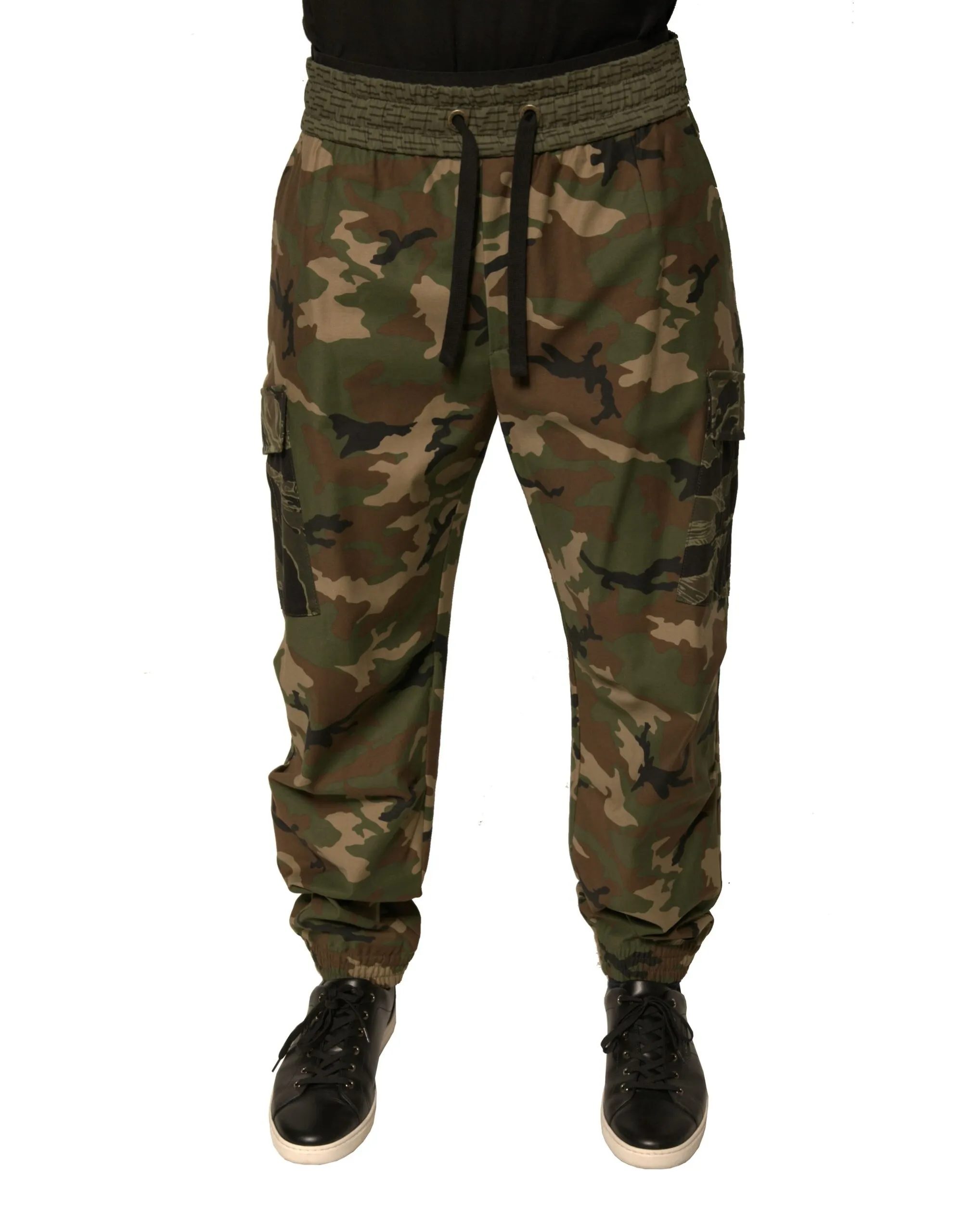 Dolce & Gabbana Men's Multicolor Camouflage Cargo Sweatpants Pants