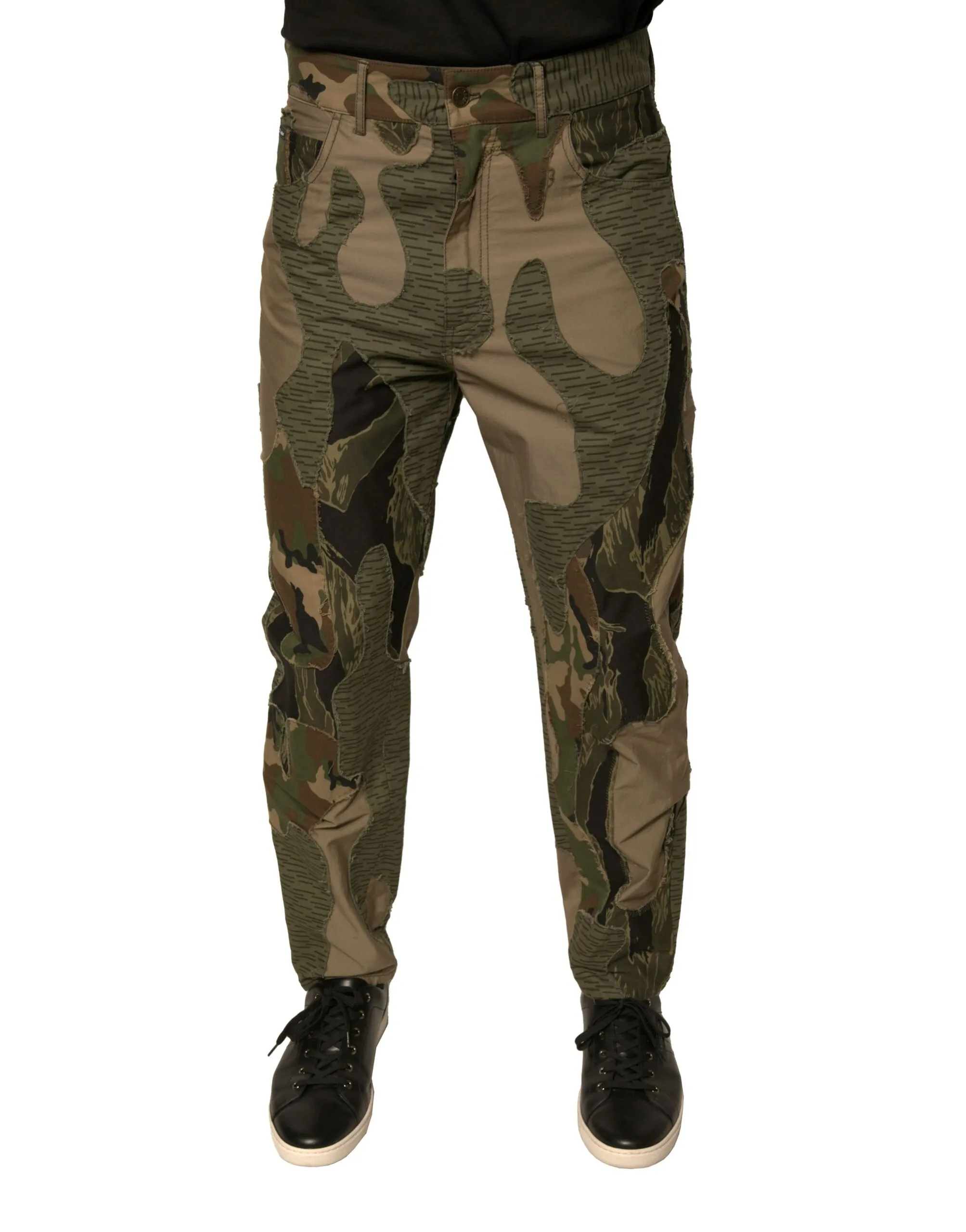 Dolce & Gabbana Men's Multicolor Camouflage Cotton Pants
