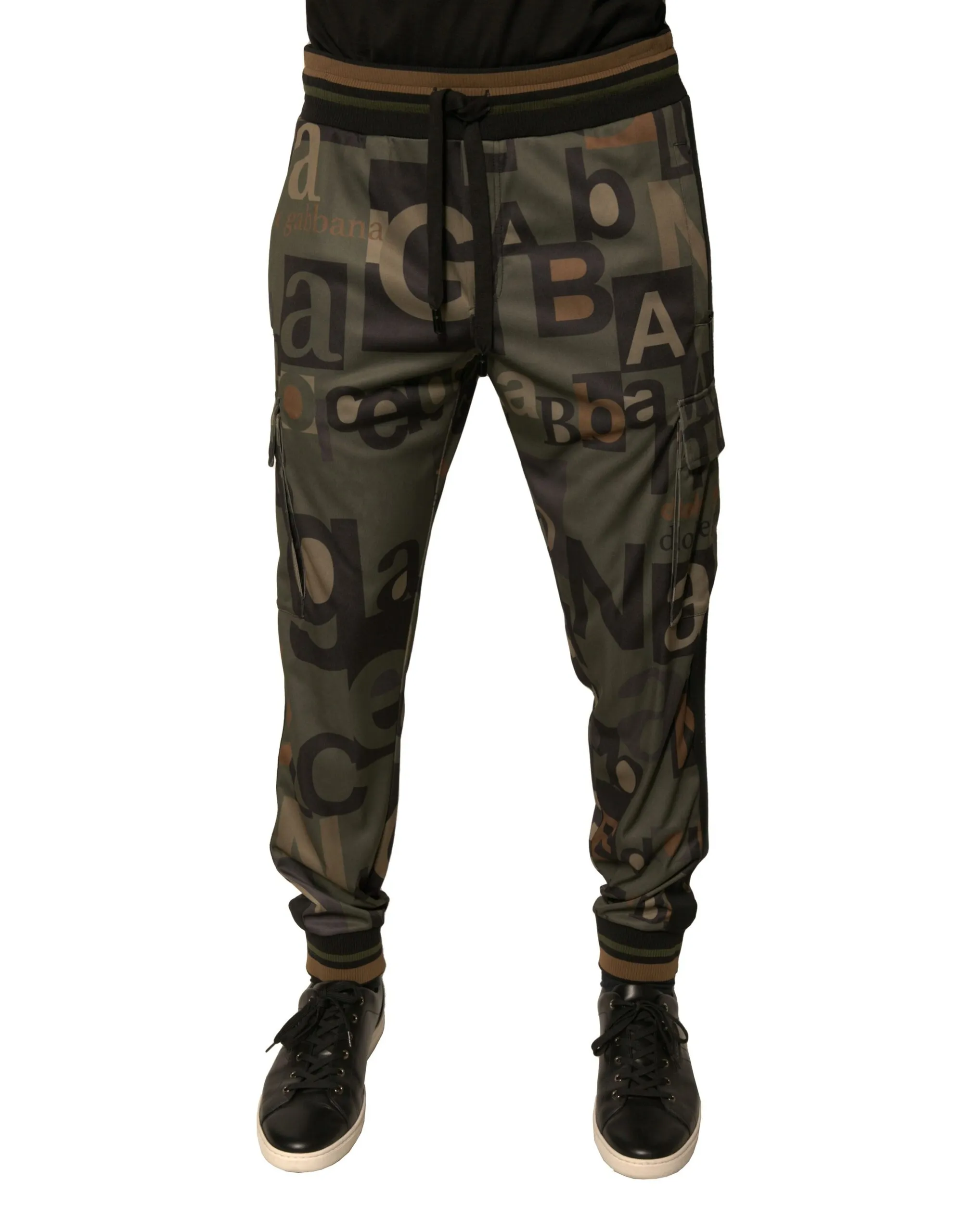 Dolce & Gabbana Men's Multicolor Logo Camouflage Cargo Jogger Pants