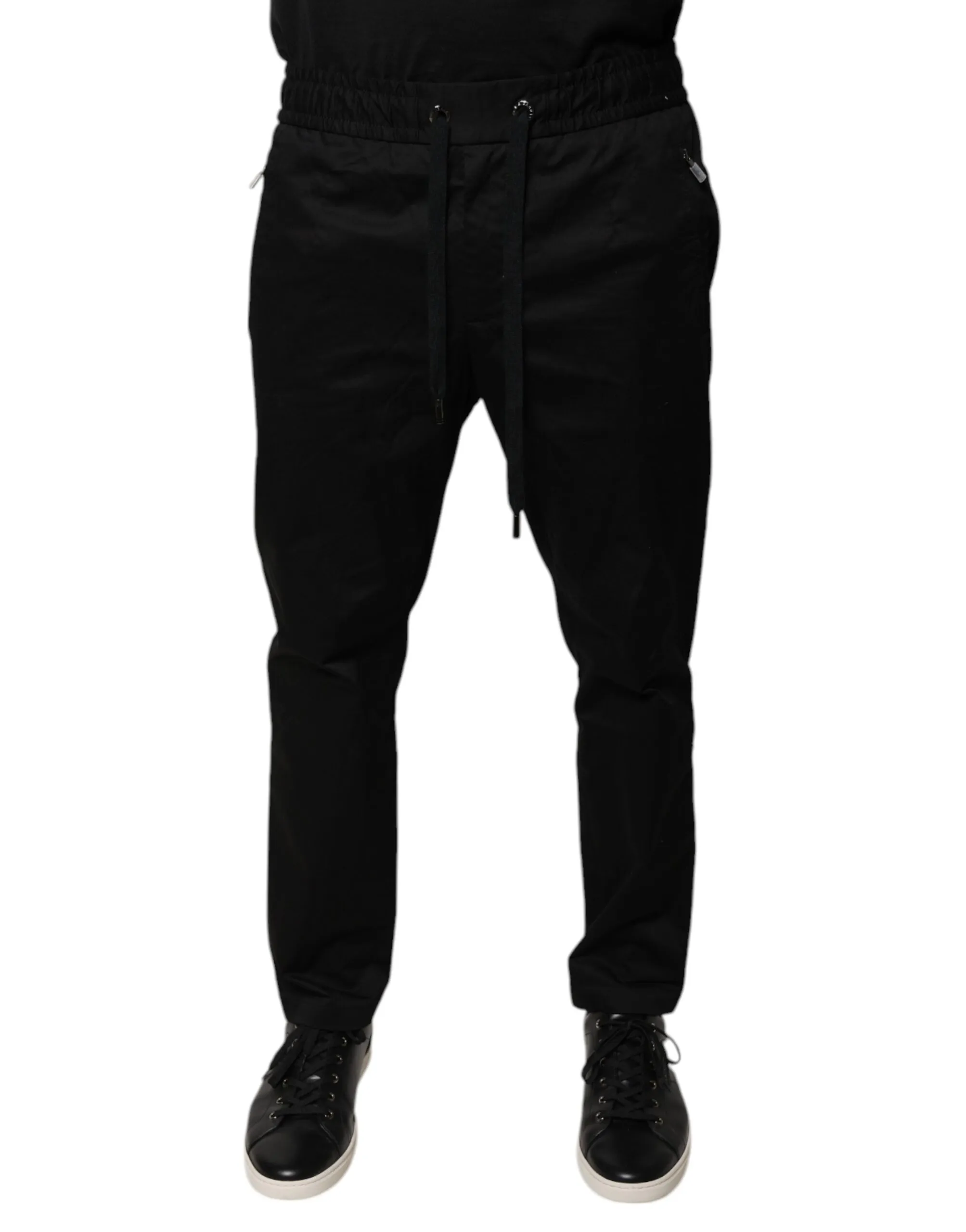 Dolce & Gabbana Men's Black Cotton Stretch Skinny Sweatpants Pants