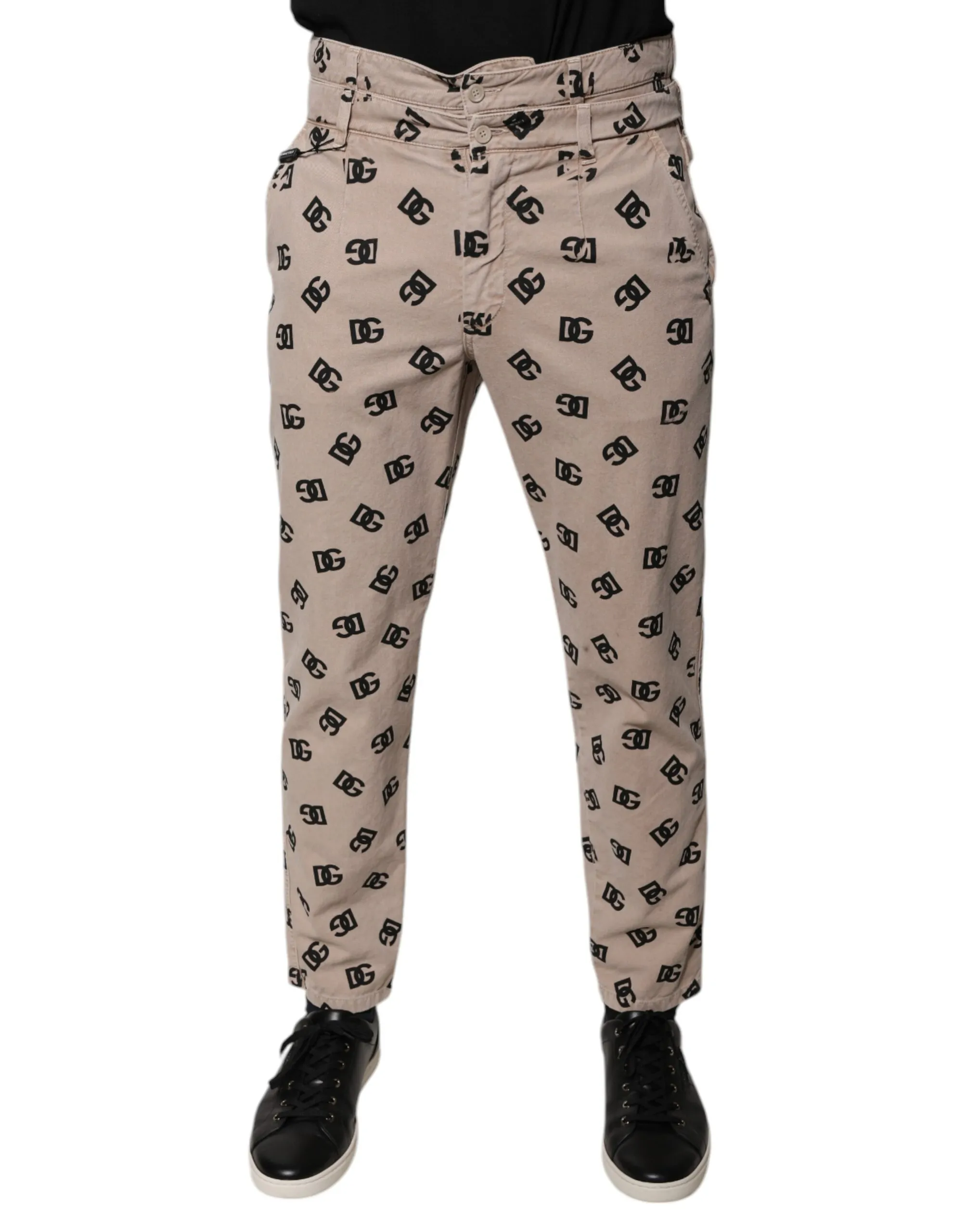Dolce & Gabbana Men's Beige Logo Cotton Skinny Denim Jeans