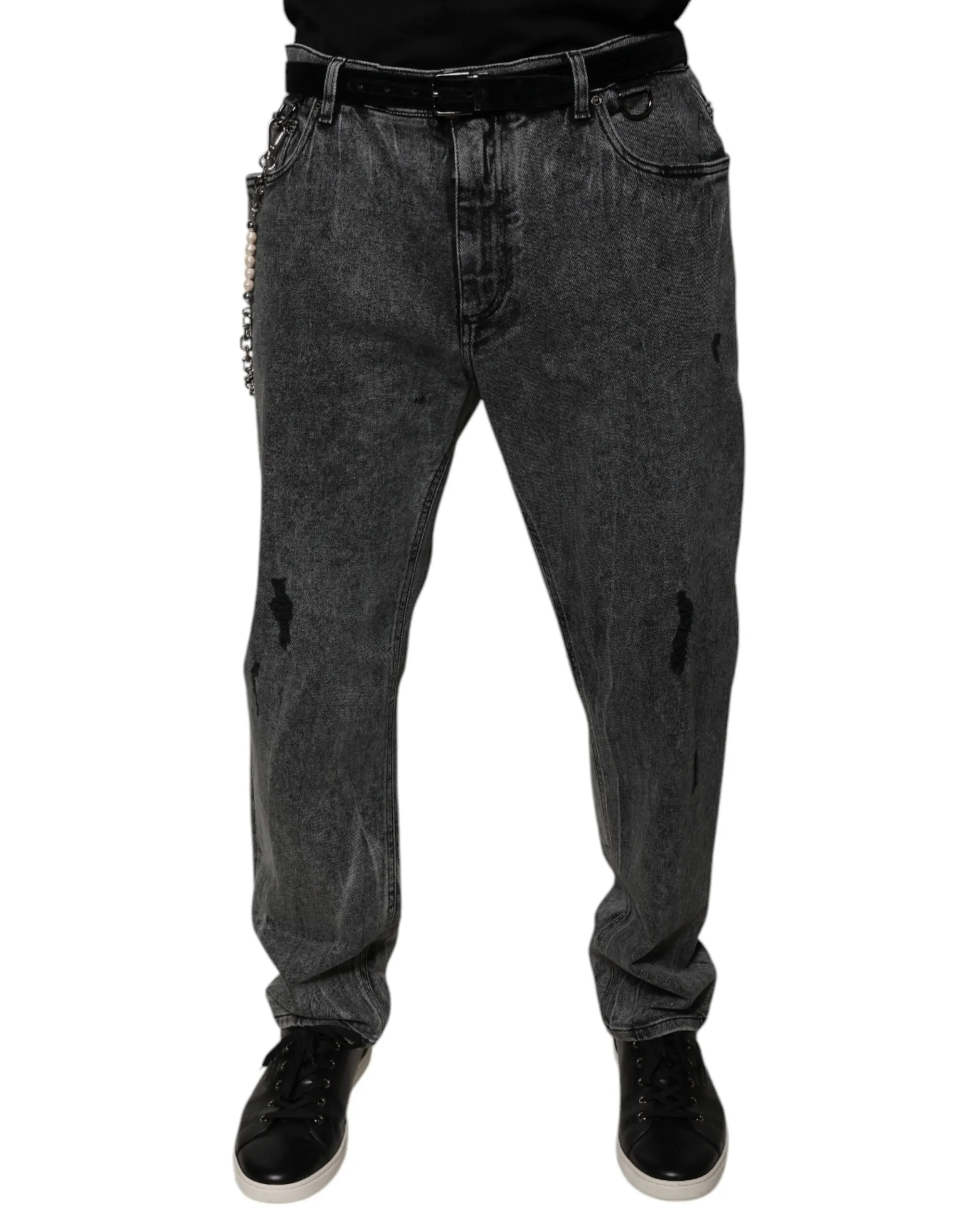 Dolce & Gabbana Men's Dark Gray Cotton Skinny Denim Jeans