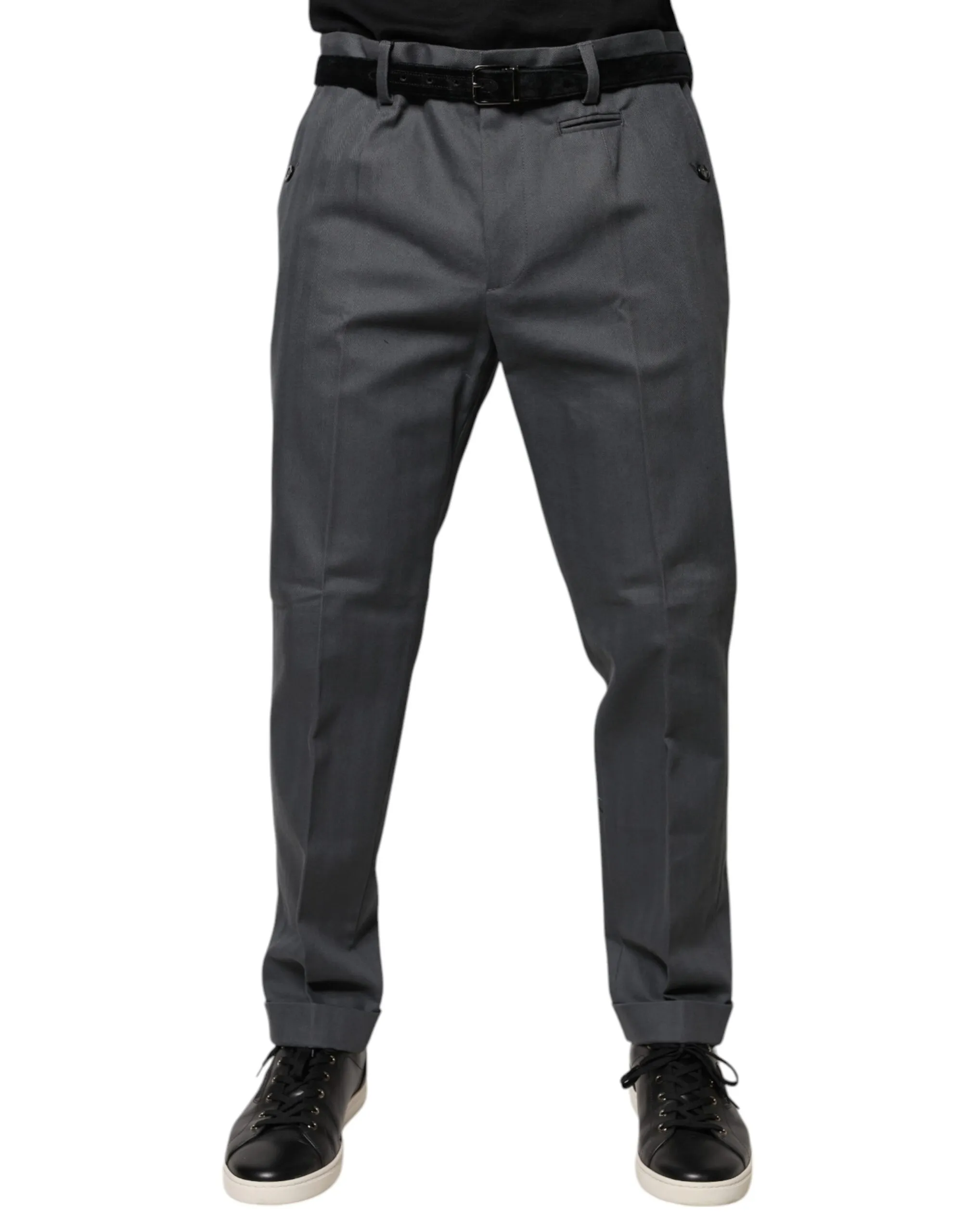 Dolce & Gabbana Men's Gray Tapered Formal Dress Pants