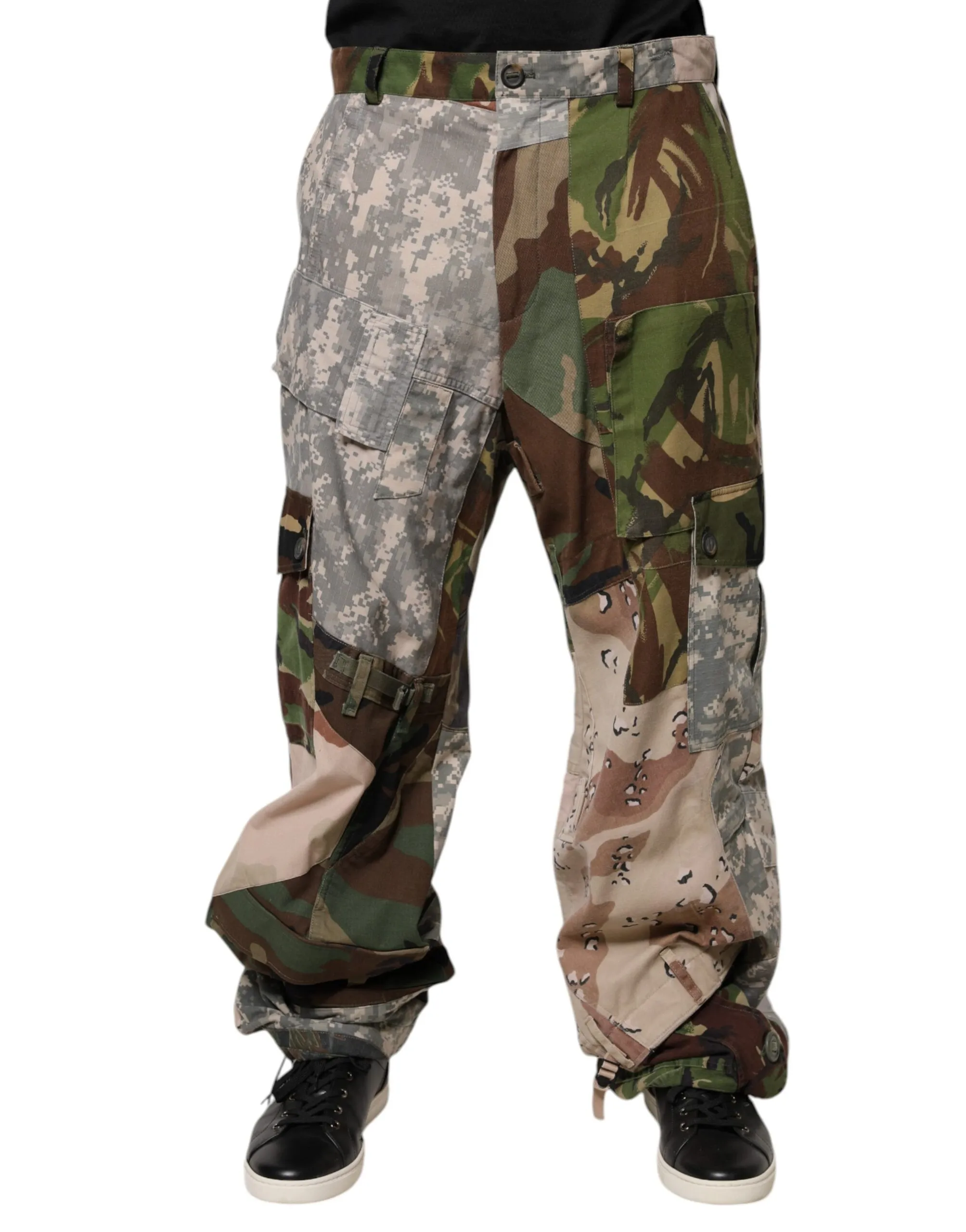 Dolce & Gabbana Men's Multicolor Patchwork Camouflage Cargo Pants