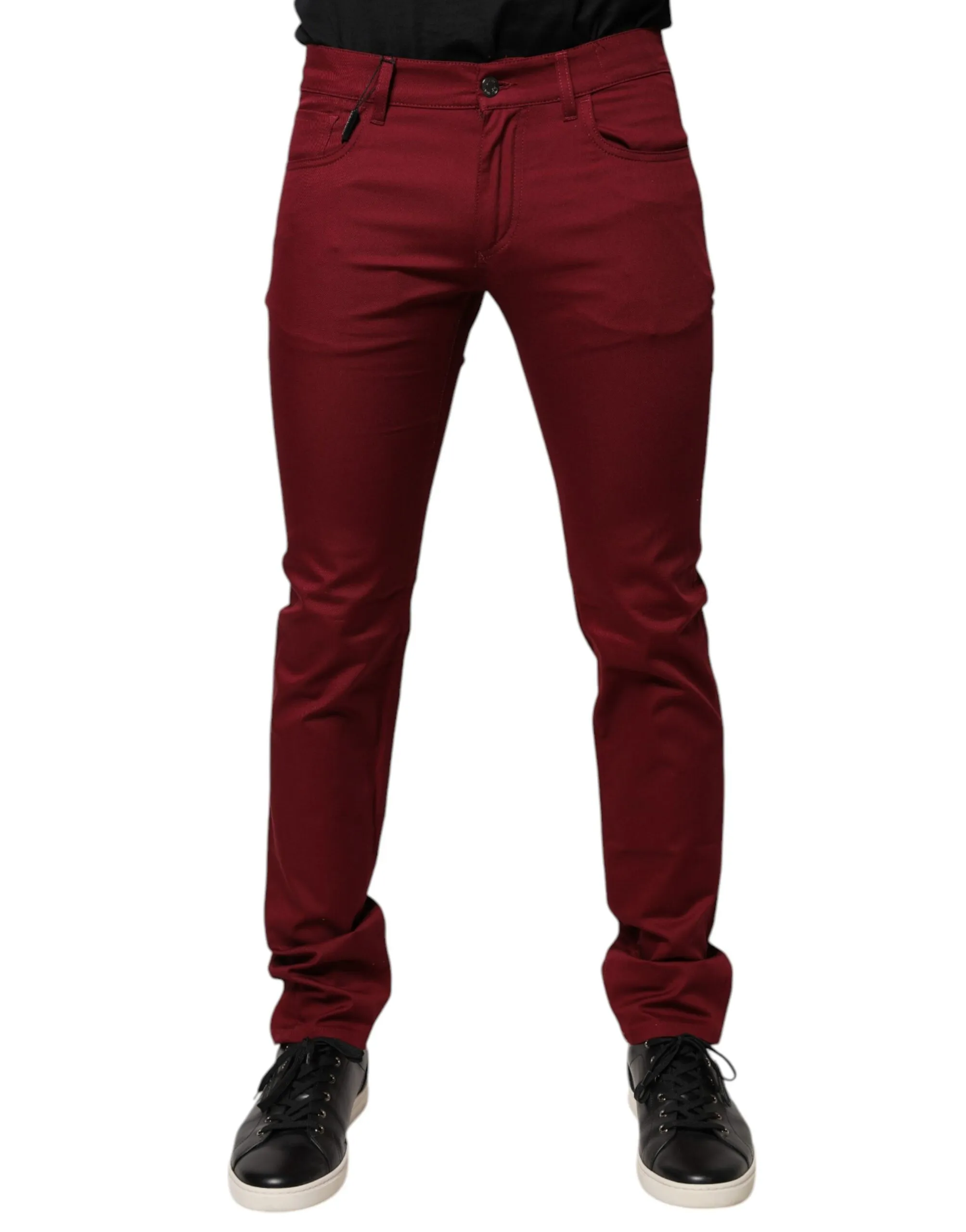Dolce & Gabbana Men's Red Cotton Stretch Skinny Denim Jeans