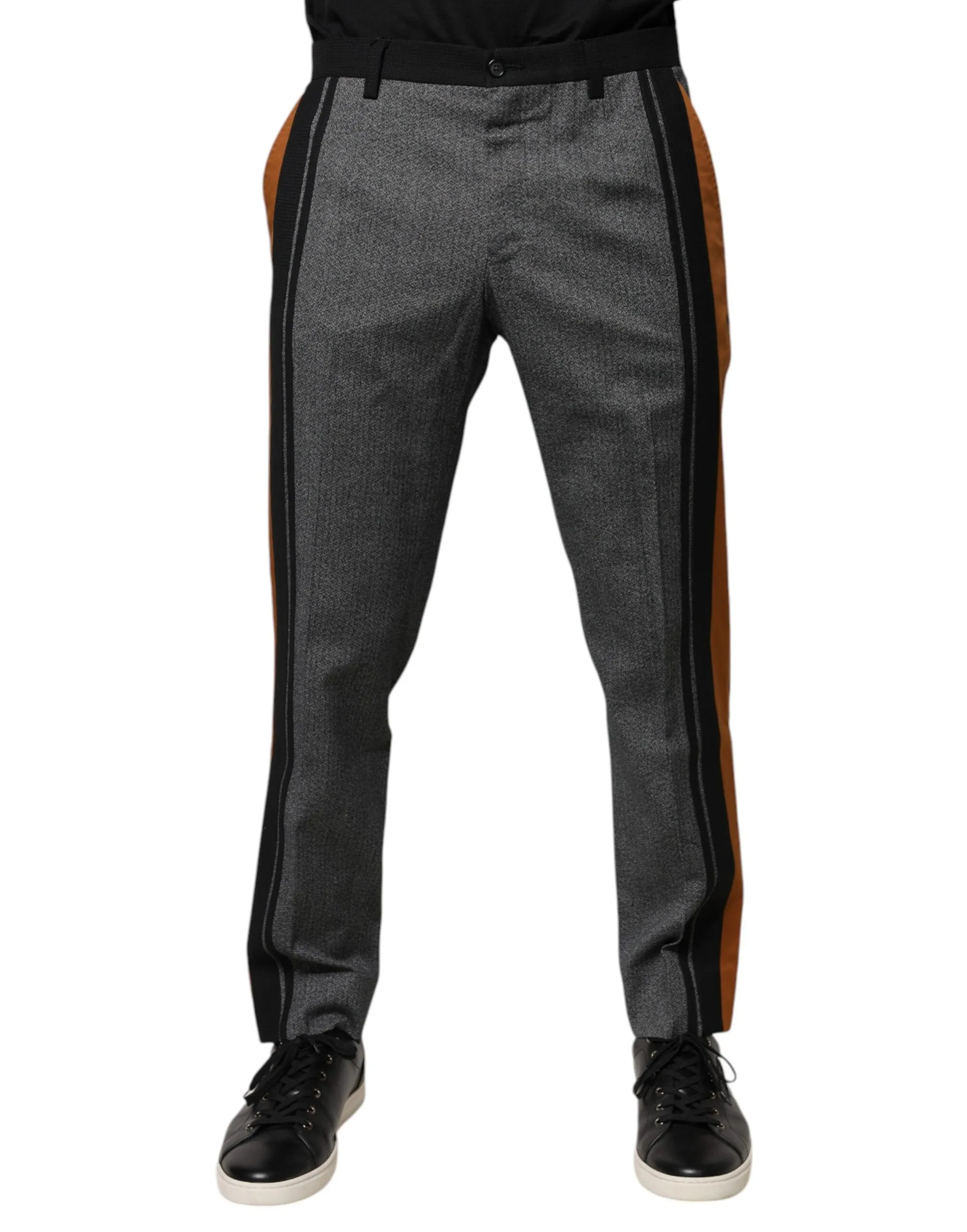 Dolce & Gabbana Men's Multicolor Cotton Tapered Dress Formal Pants