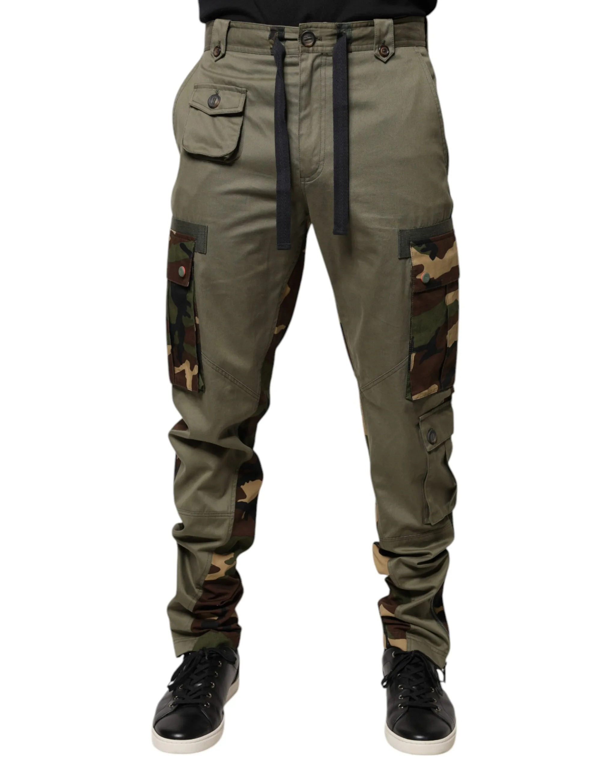 Dolce & Gabbana Men's Multicolor Patchwork Camouflage Cargo Pants